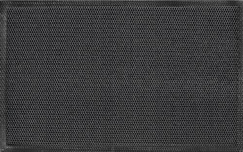 Ein strukturierter schwarzer Netzmoff mit gitterähnlichem Muster, das eine halbdurchsichtige Erscheinung erzeugt.