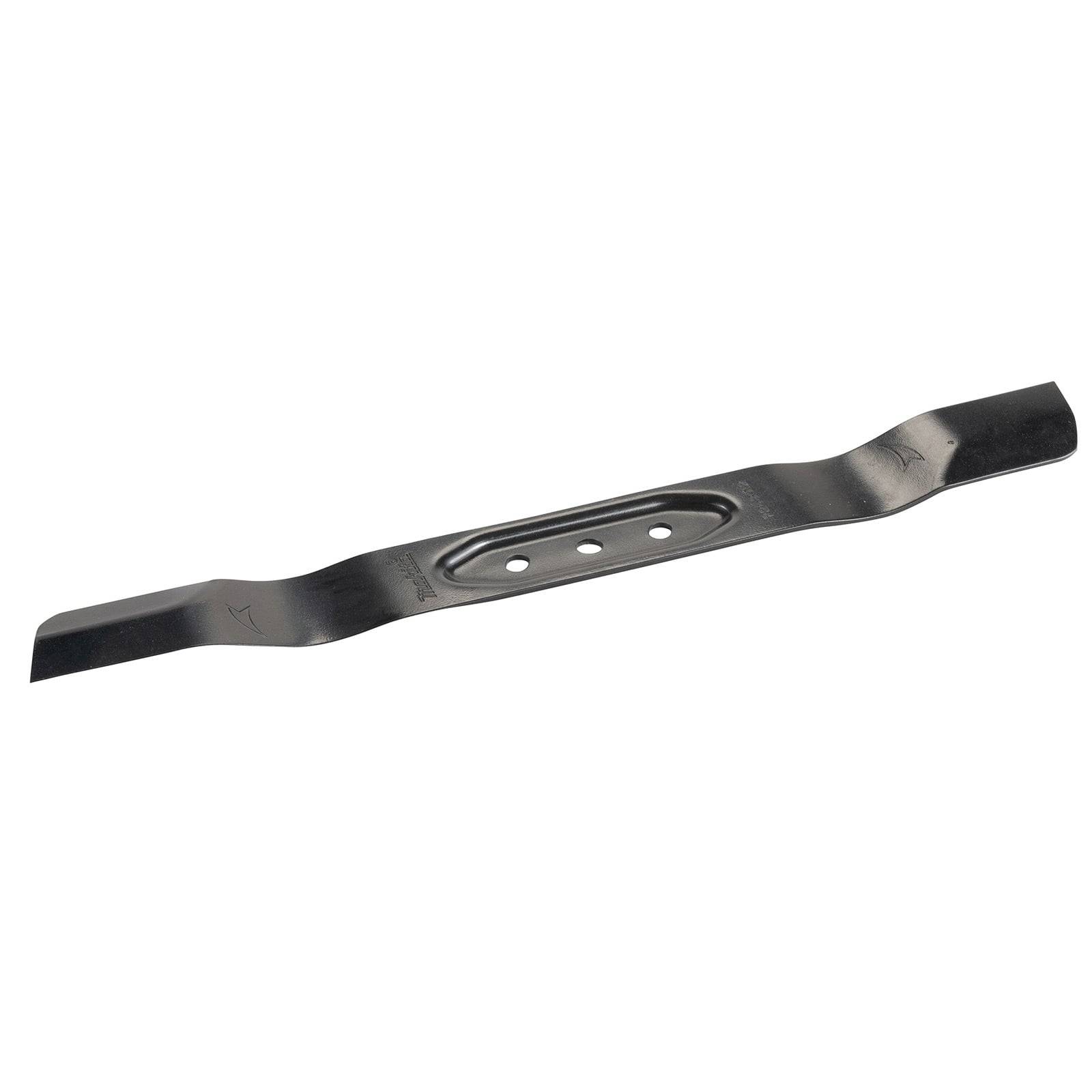 Eine Rasenmähermesser aus Metall mit drei Löchern in der Mitte zur Befestigung, das zum gleichmäßigen Rasenschneiden entwickelt wurde.