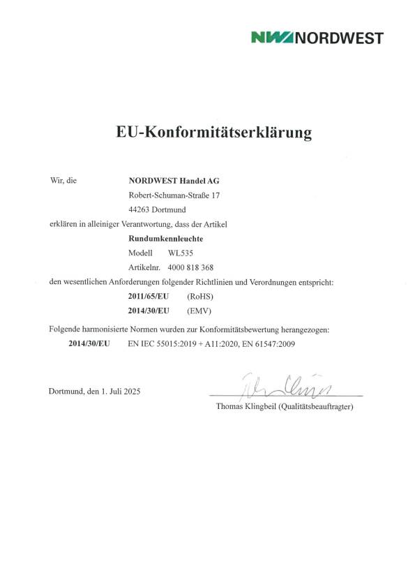 Rundumkennleuchte gelb m.Magnetfuß u.Saugnapf NOW