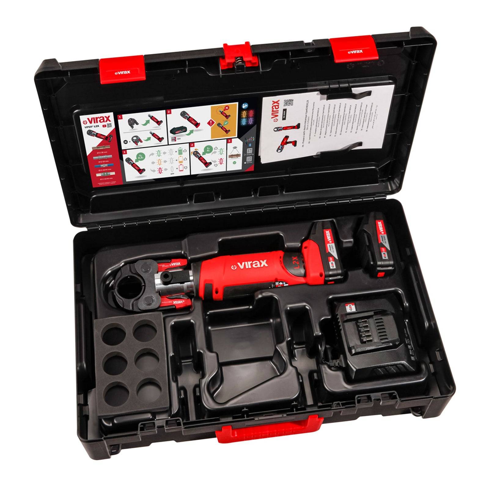 VIRAX Elektro-mechanische Presse Viper L2X + 2 Akkus - 253571