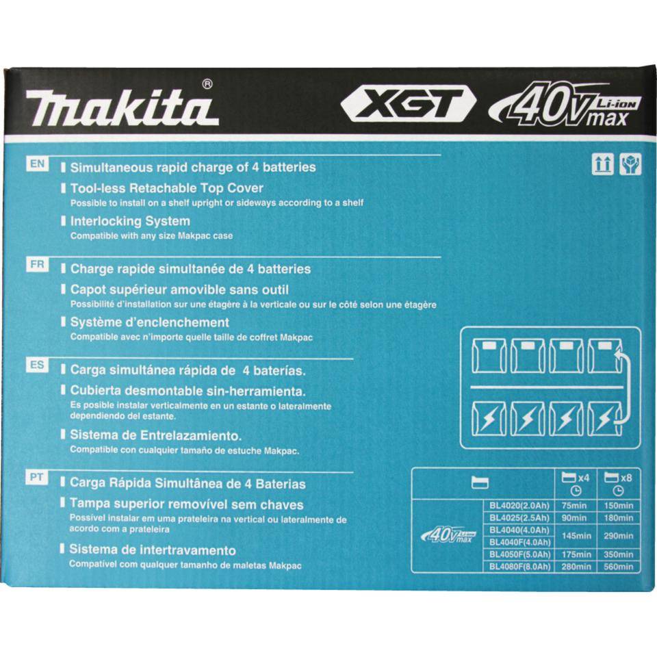 Makita Akku-Ladekoffer BCC01, für bis zu 8 Akkus mit maximal 40V, 295 x 407 x 320 mm