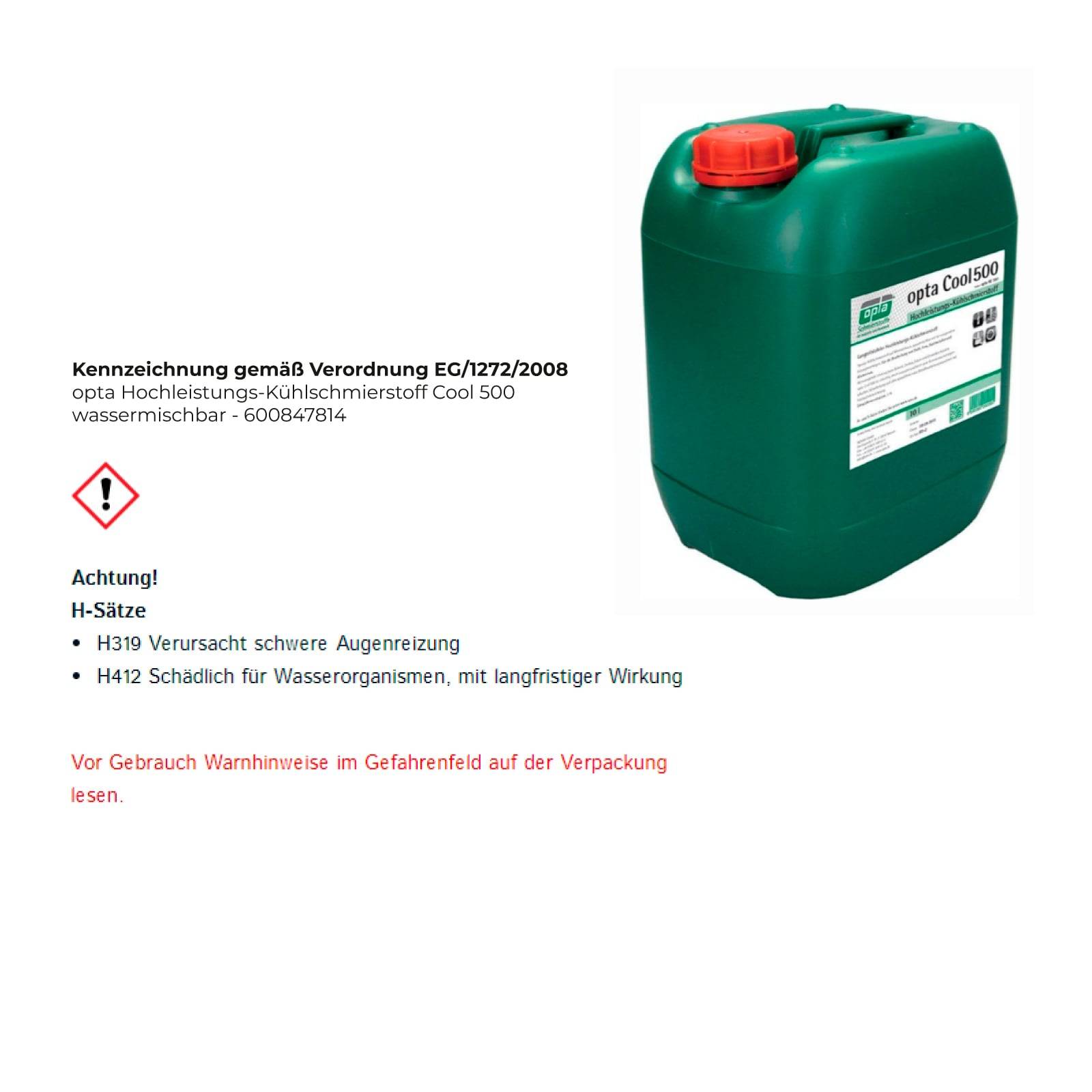 Ein grüner Behälter mit der Bezeichnung „opta Cool 500