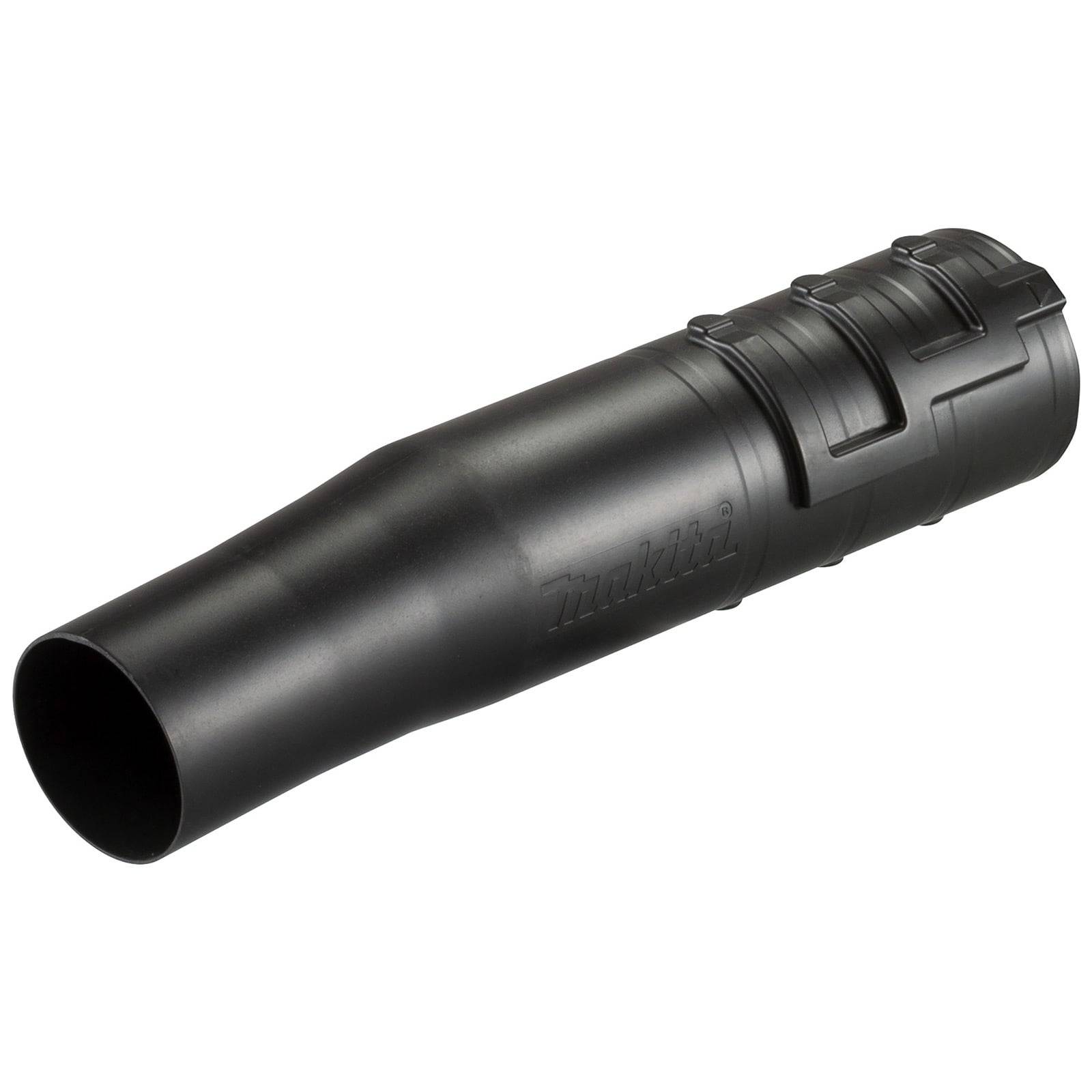 Eine schwarze Makita Saugdüsen-Erweiterung, die für trockenes Absaugen konzipiert ist, mit einer konisch zulaufenden Spitze und einer strukturierten Griffoberfläche für einfache Handhabung.