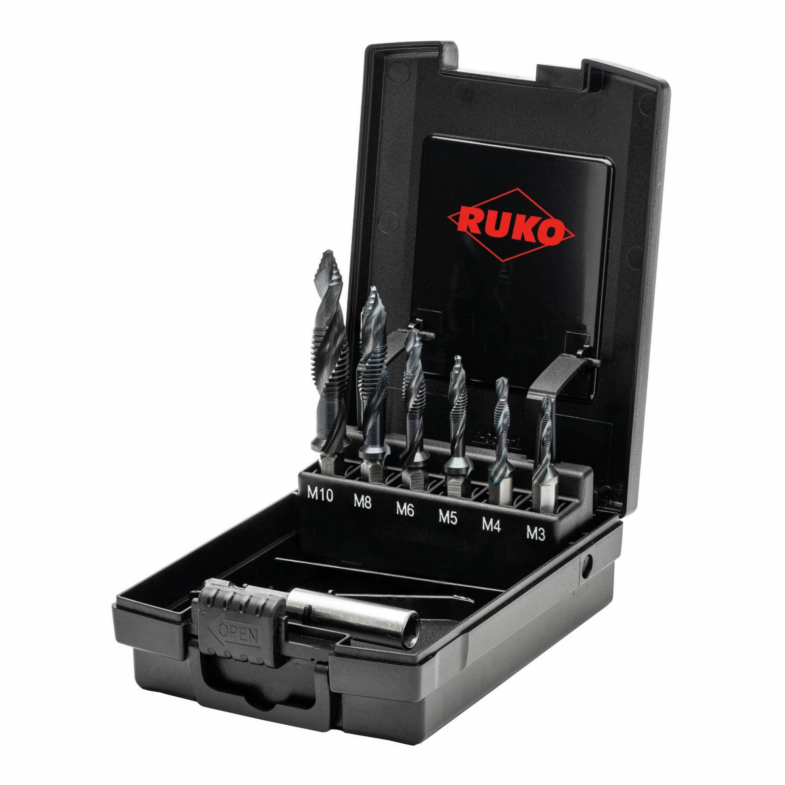 RUKO ULTIMATECUT Kombi-Maschinengewindebohrer-Bit Satz HSS RUnaTEC - 7 tlg. - 270620PRO