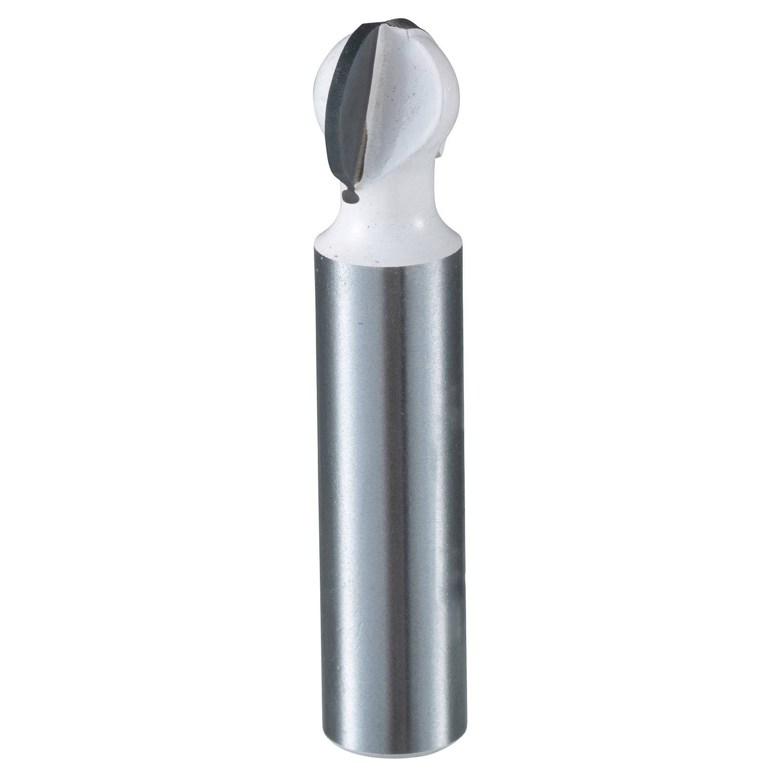 Eine Metallfräser-Werkzeug mit einem zylindrischen Körper und einem abgerundeten Schneidekopf, verwendet für präzise Bearbeitungen in Fräsanwendungen.