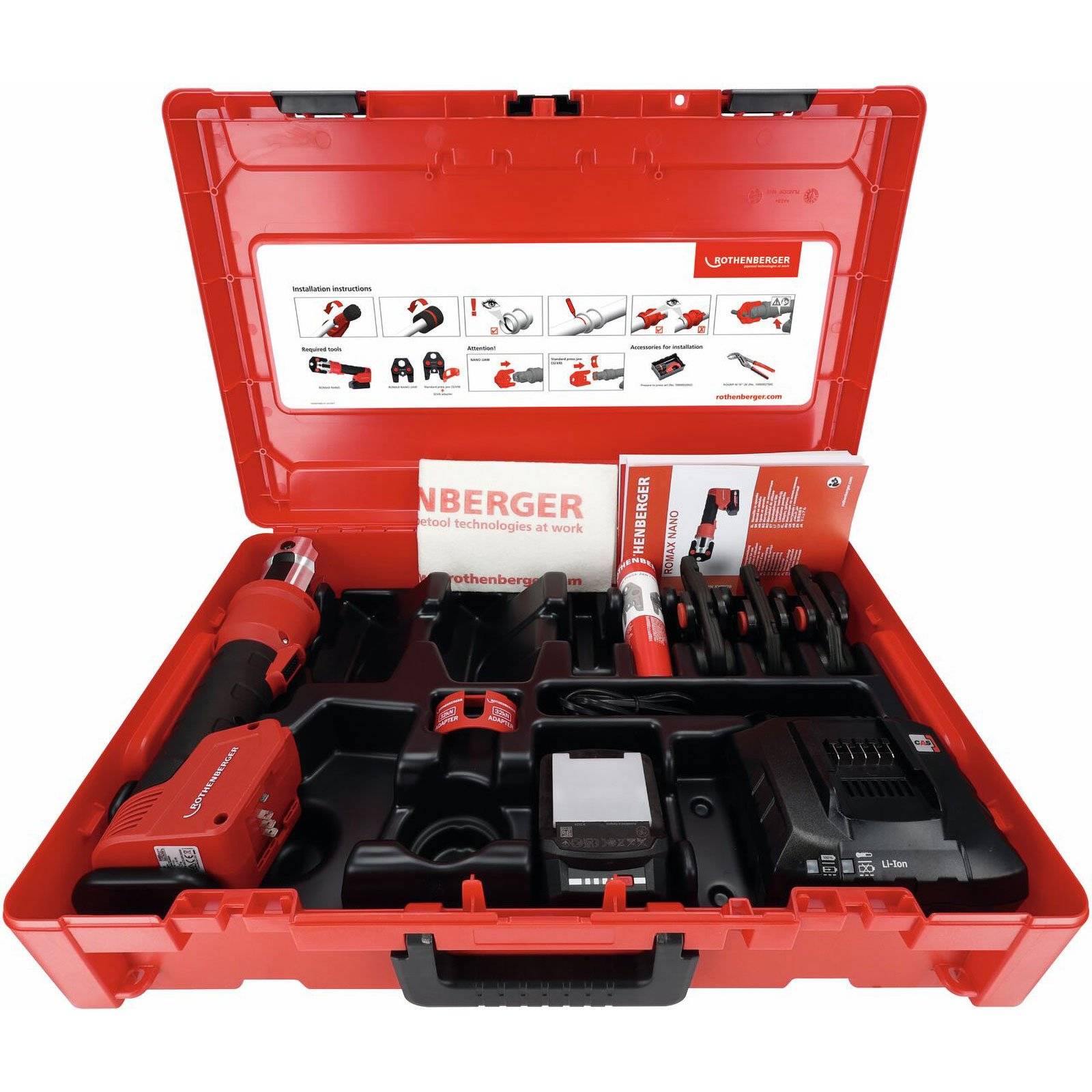 ROTHENBERGER ROMAX NANO iJAWs Set, SV, 15-22-28mm, 2Ah, CAS - 1000005046