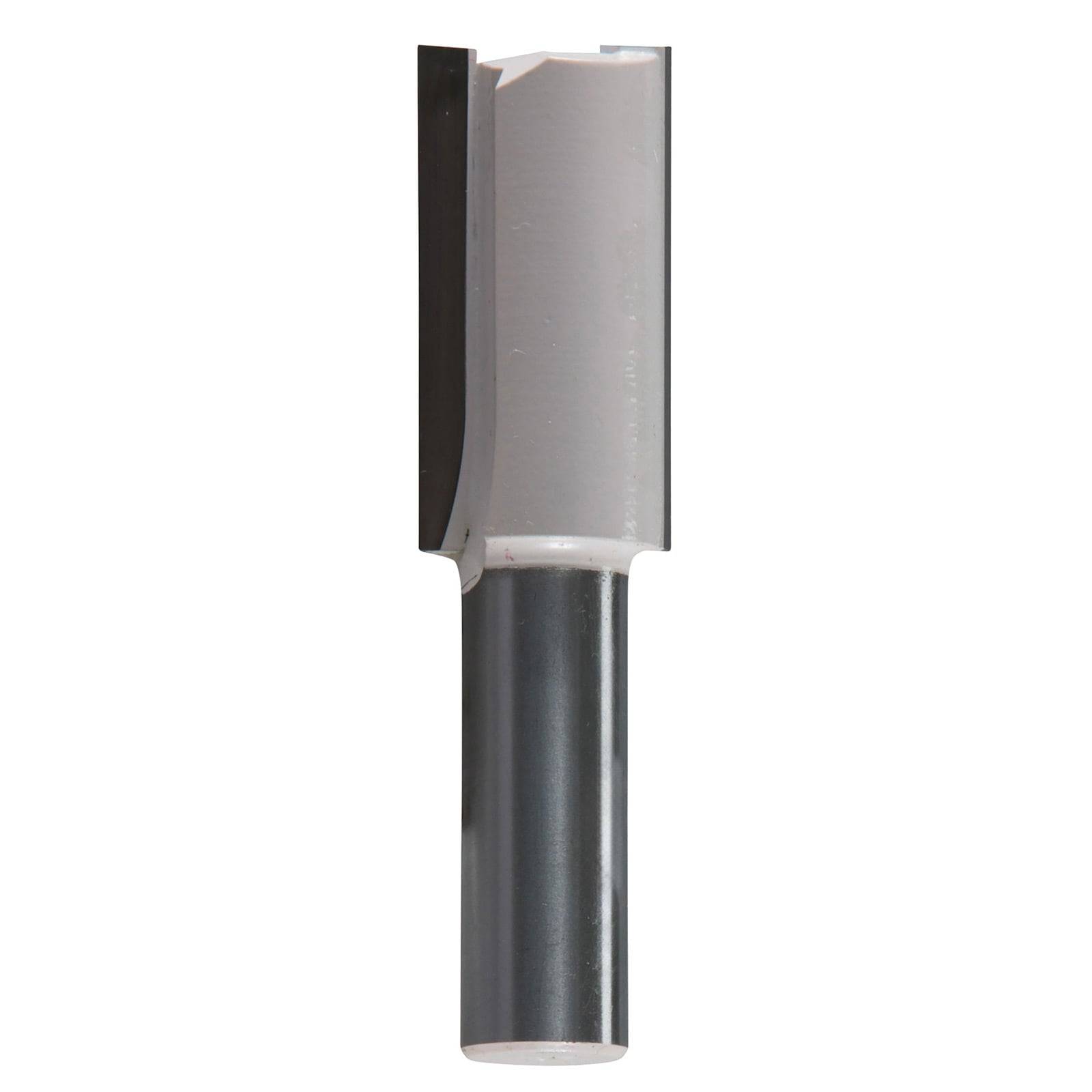 Ein Metallfräser mit einem zylindrischen Schaft und einer flachen Schneidkante, der typischerweise zum Holzbearbeiten und Formen harter Materialien verwendet wird.