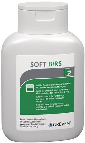 „Weißer Behälter mit der Beschriftung „SOFT B/RS