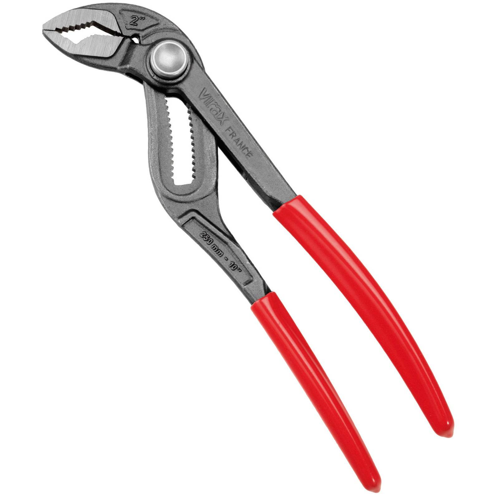 Rot-griffe Justierbare Zange, verwendet zum Greifen und Drehen von Objekten, vor einem weißen Hintergrund abgebildet.