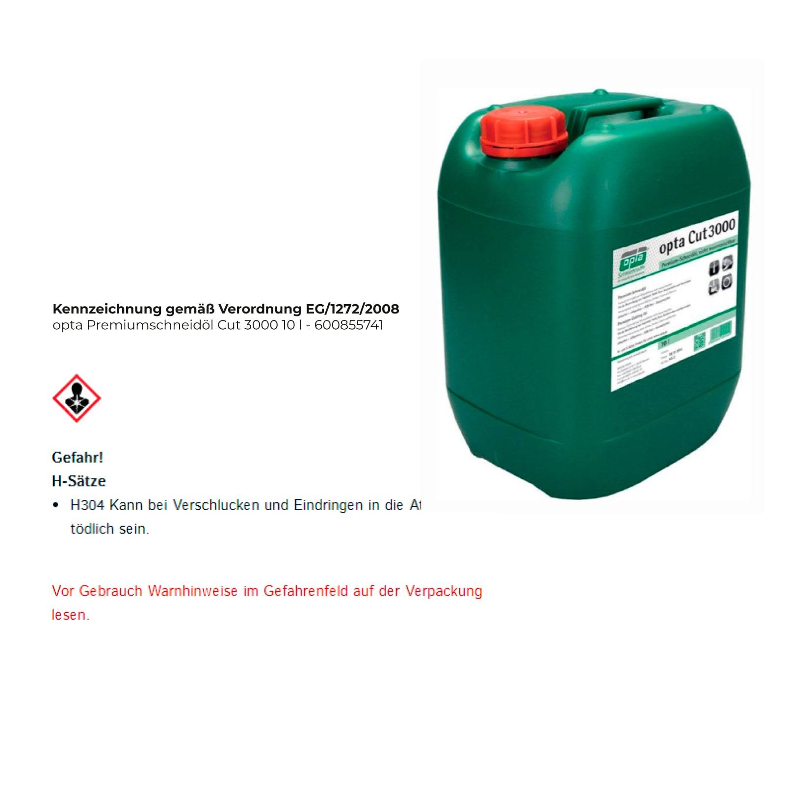 Ein grüner Behälter mit der Bezeichnung „opta Cat 3000