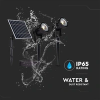V-TAC Solar LED-Gartenleuchten-Set VT-11031, 2x 1,2 W, 3000 K, IP65 V-TAC Solar LED-Gartenleuchten-Set VT-11031, 2x 1,2 W, 3000 K, IP65