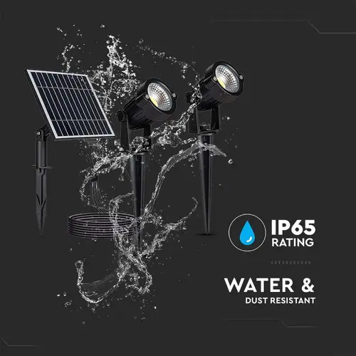 V-TAC Solar LED-Gartenleuchten-Set VT-11031, 2x 1,2 W, 3000 K, IP65 V-TAC Solar LED-Gartenleuchten-Set VT-11031, 2x 1,2 W, 3000 K, IP65