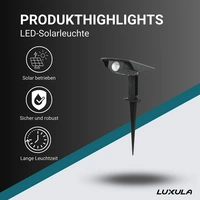 LUXULA Solar Gartenstrahler LXSO700110, 4000K, IP54, verstellbarer Lichtwinkel LUXULA Solar Gartenstrahler LXSO700110, 4000K, IP54, verstellbarer Lichtwinkel