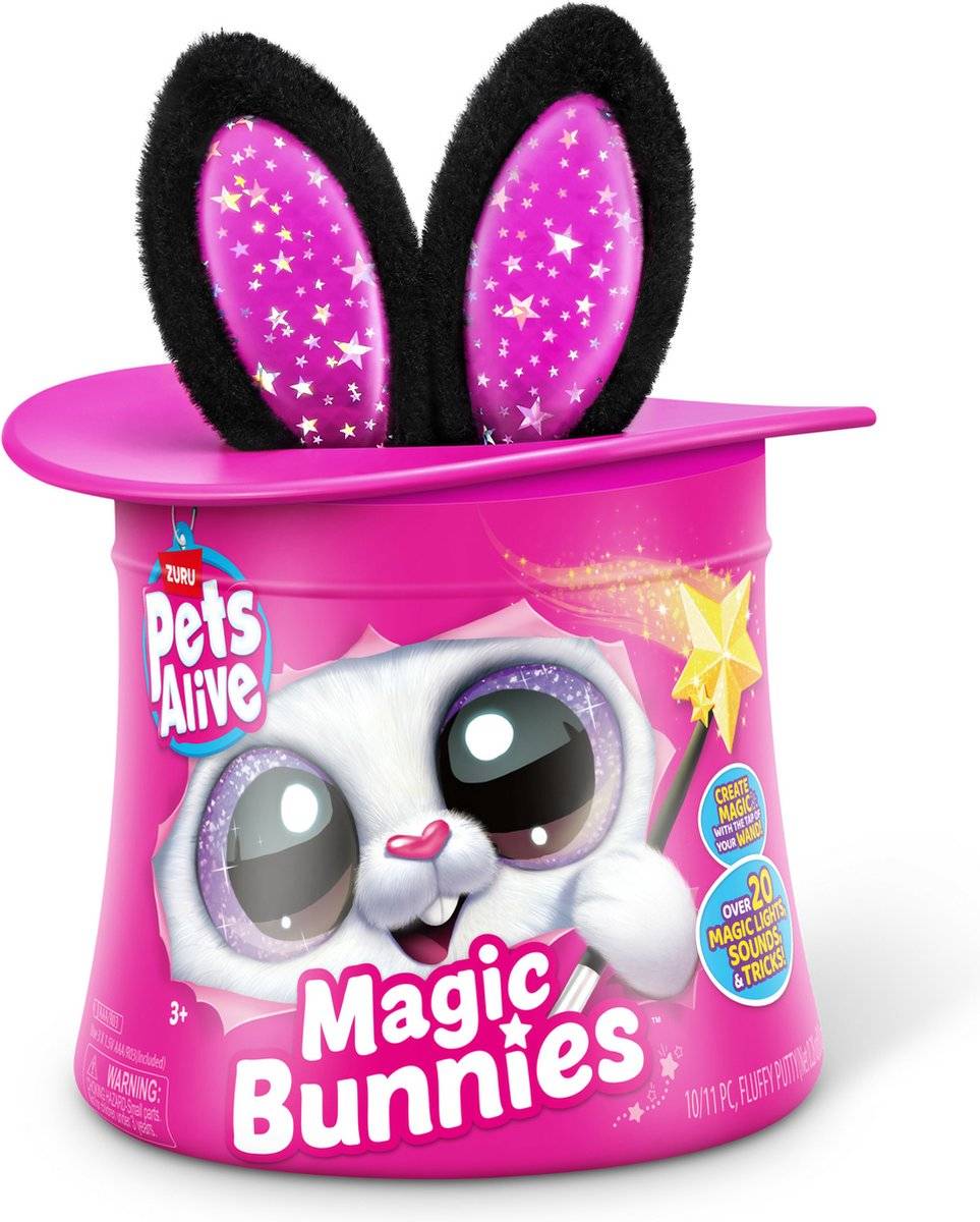 ZURU 9549D - Pets Alive Zauberhut Magic Bunnies in Schwarz - Bunny Hase
