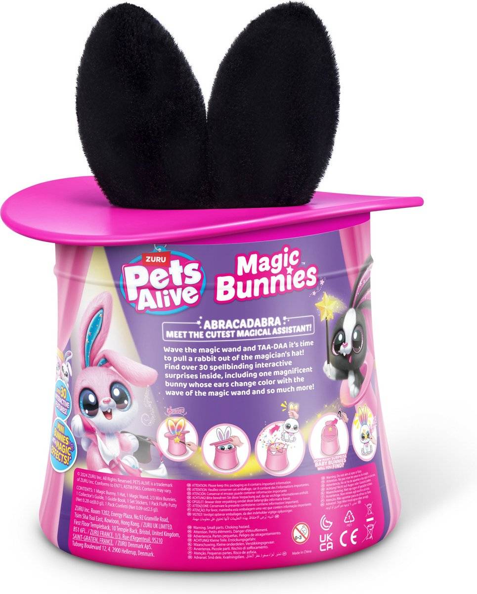 ZURU 9549D - Pets Alive Zauberhut Magic Bunnies in Schwarz - Bunny Hase