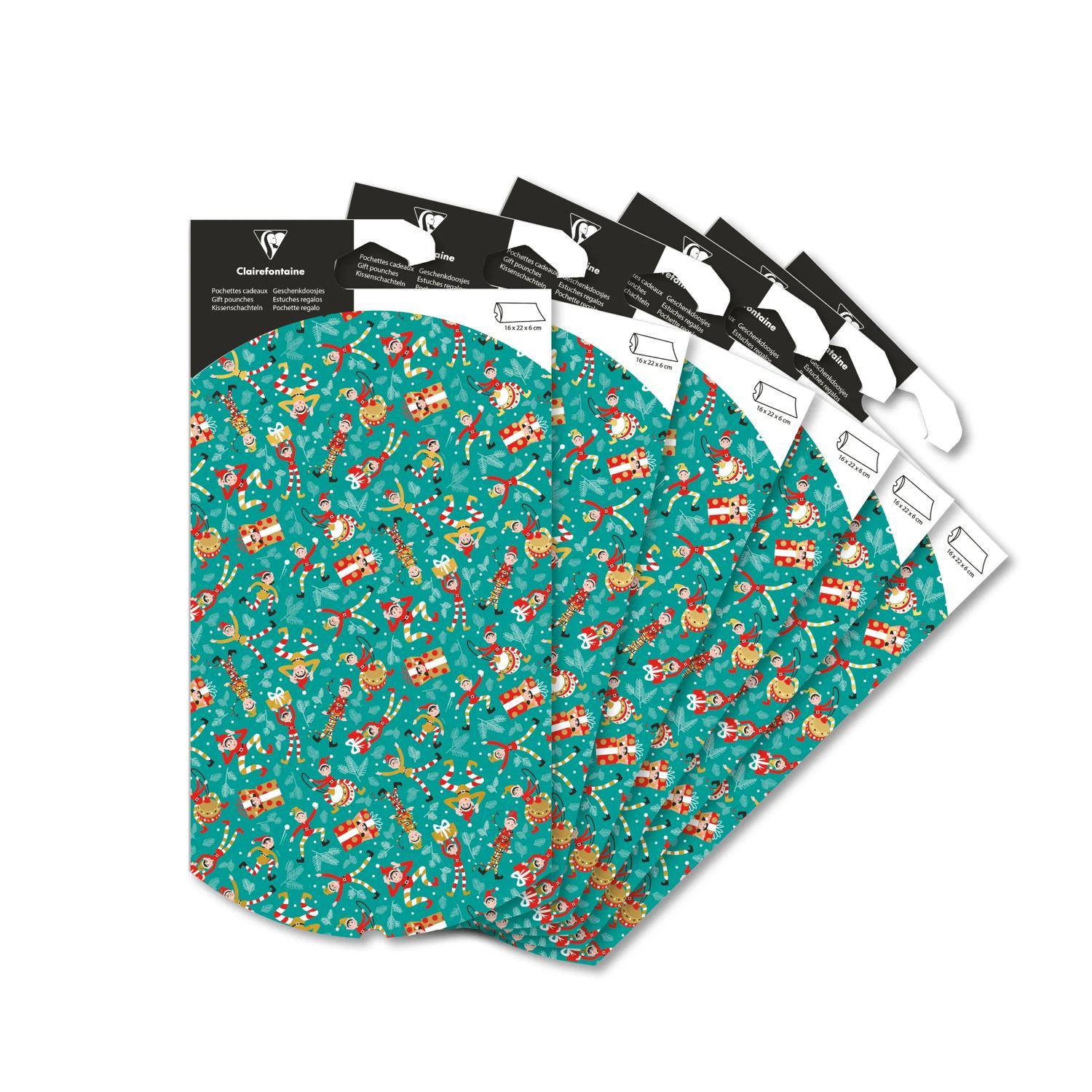 Clairefontaine 6x Geschenketui, 16x22cm, Wichtel - Blau 618017C