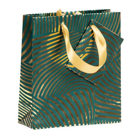 Clairefontaine 5x Geschenktasche Geo gold/grün 12x4,5x13,5 cm Grün 212914C