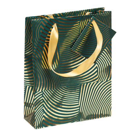 Clairefontaine 5x, Geschenktasche Medium Geo gold/grün, 17x6x22 cm Grün 212911C