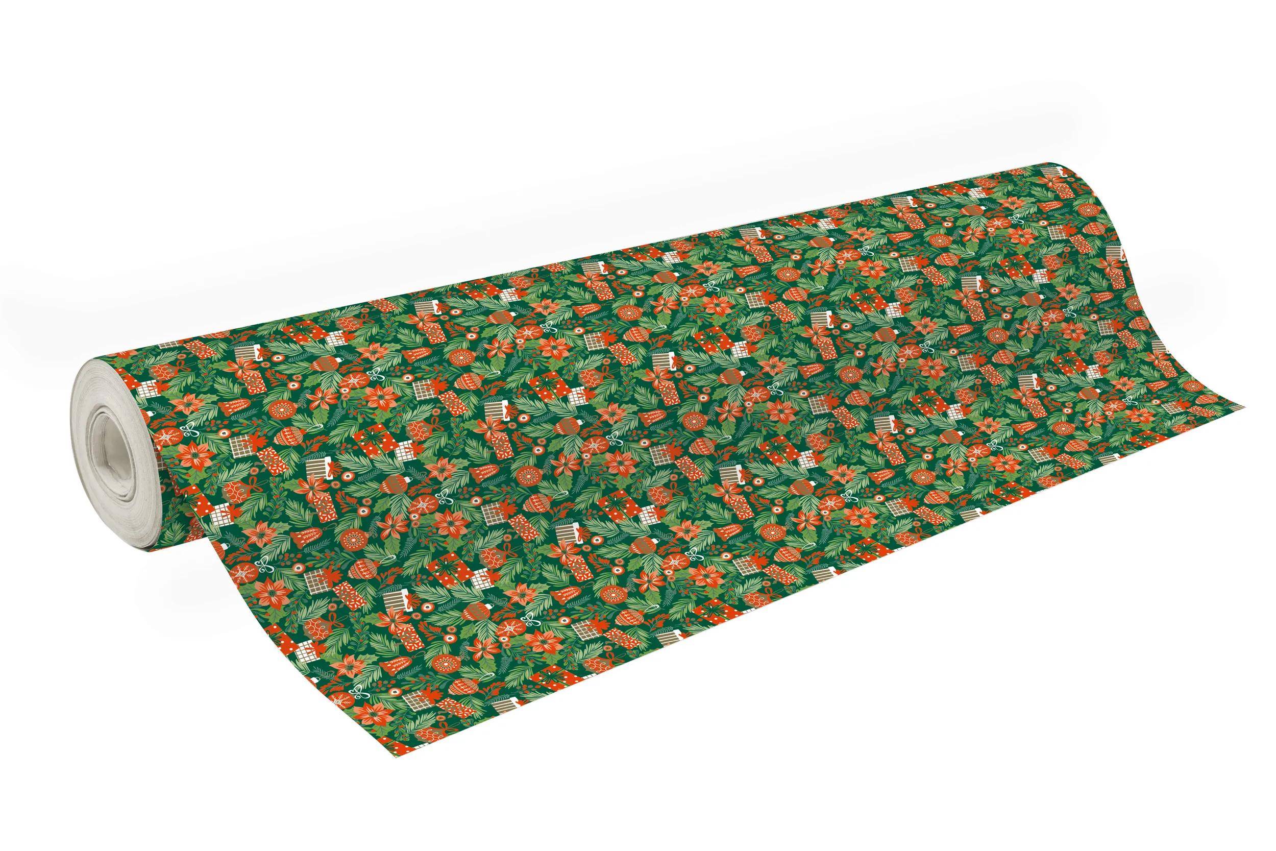 Clairefontaine Geschenkpapier Excellia 80g, Rolle 50x0,70m, Xmas Grün 202117C