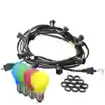 Illu- Partylichterkette 40m Schwarz Außen Biergarten 60 Bunte LED Tropfenlampen Illu- Partylichterkette 40m Schwarz Außen Biergarten 60 Bunte LED Tropfenlampen