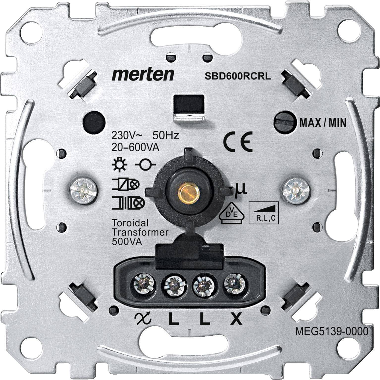 Merten Univ.-Drehdimmer MEG5139-0000 Einsatz 20-600W/VA Install.Baumaterial Schaltermat/Geb.Steu