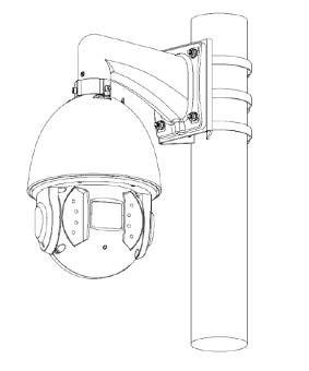 Dahua - PFA150-V3 - Zubehör - Masthalterung, - Material: SECC - Traglast: 7kg - Geeignet für Mastdurchmesser: 80 ~ 150m
