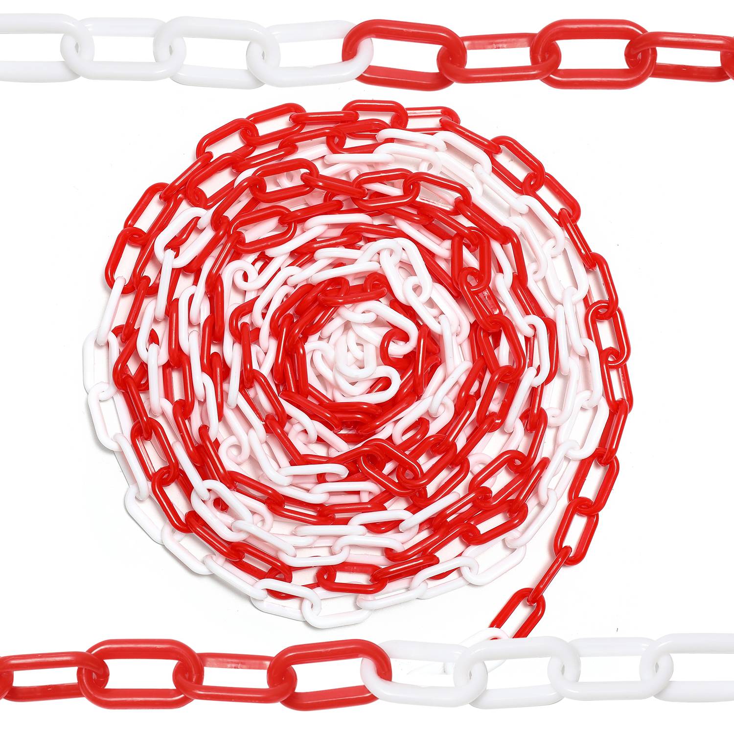 Absperrkette Kunststoffkette Rot Weiß 6mm Stärke für Parkplätze und Parkplatzsperren 25m