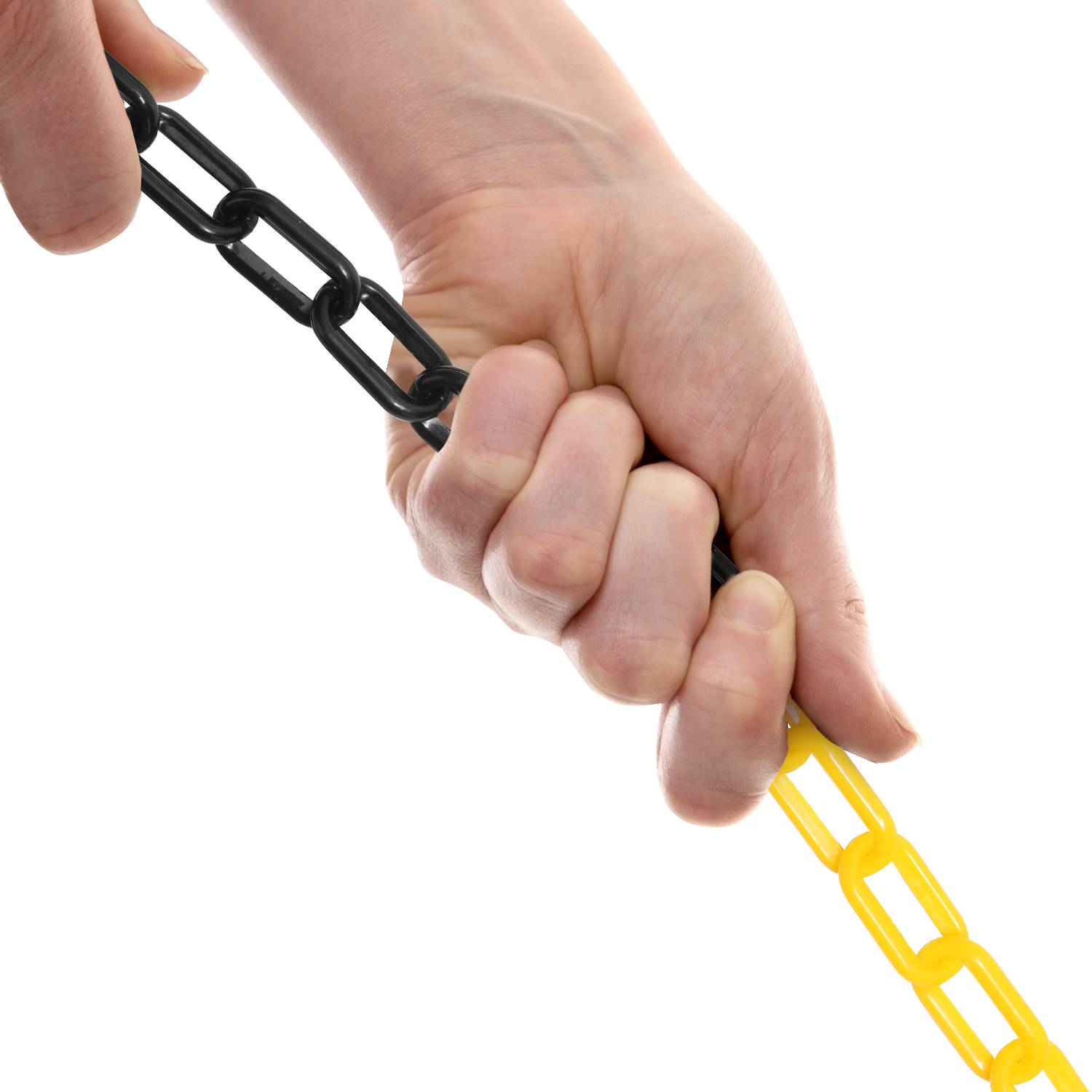 Absperrkette Kunststoffkette schwarz gelb 6mm Stärke für Parkplätze und Parkplatzsperren 25m