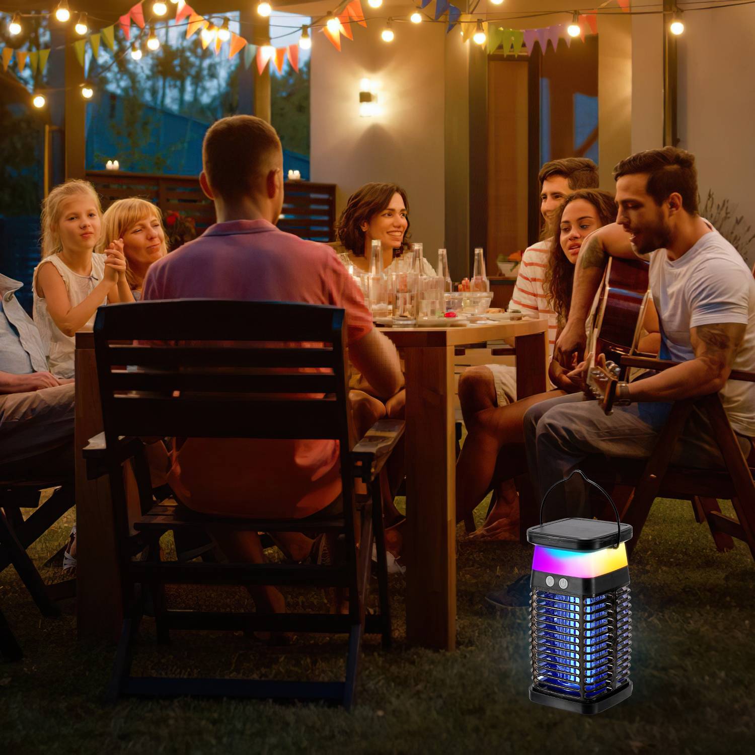 4W Elektrischer Insektenvernichter Solar UV Licht Mückenlampe Mit RGB-Licht Insektenfalle Insektenlampe Mückenvernichter Fliegenfalle Moskito