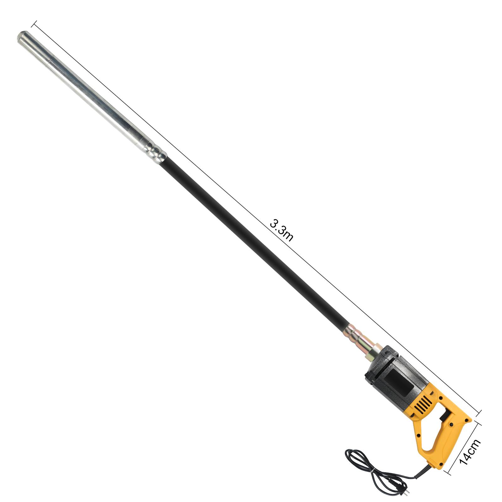 Betonrüttler 1000W Innenrüttler Rüttelflasche Flaschenrüttler +1.5m Schlauch und Ø 35 mm Rüttelflasche