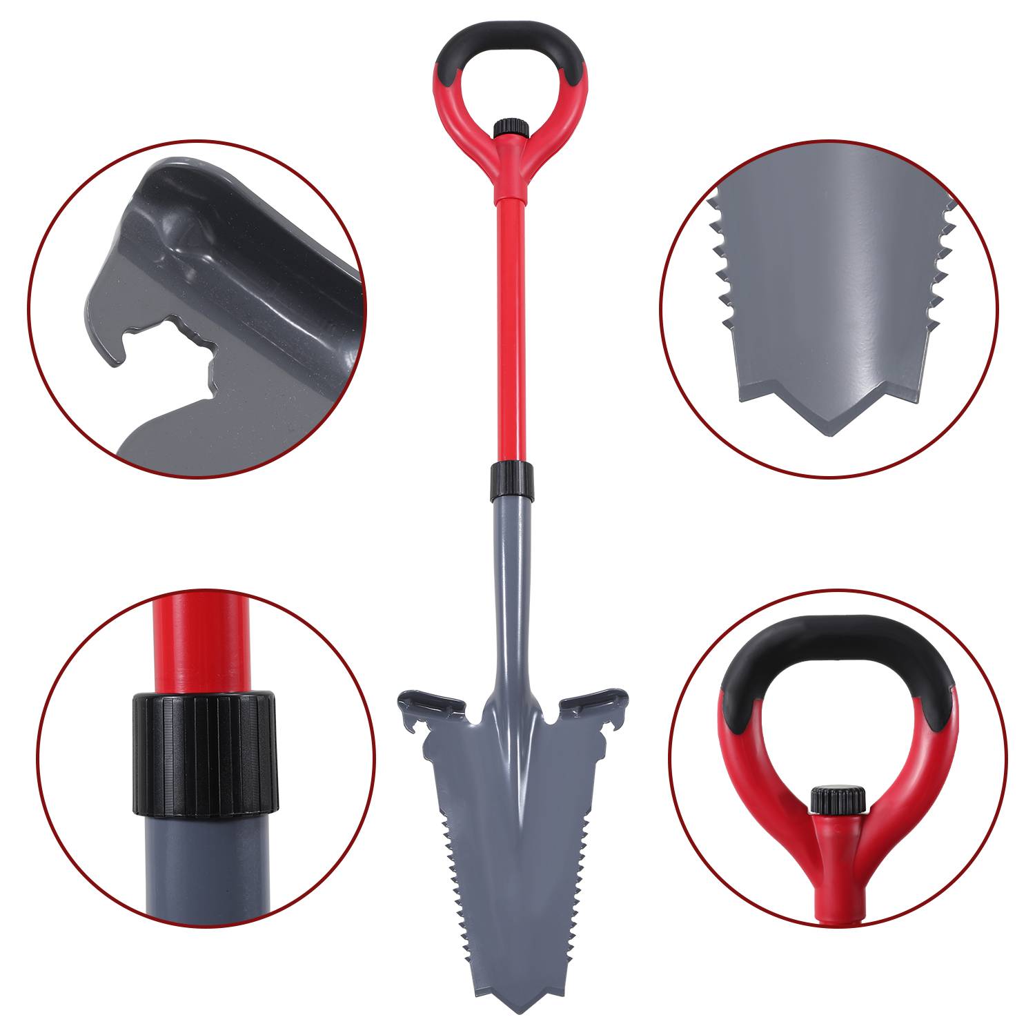 2pcs Spaten Root Wurzelspaten umgekehrtes V-förmiges Blatt gezahnte Zähne 114cm