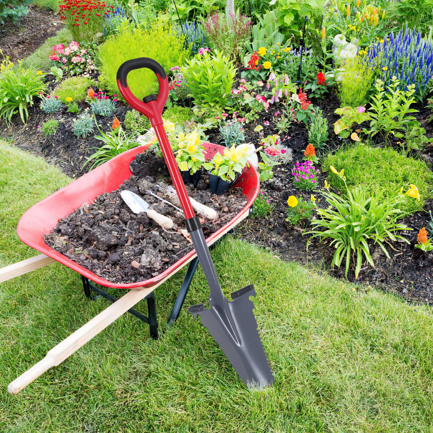 2pcs Spaten Root Wurzelspaten umgekehrtes V-förmiges Blatt gezahnte Zähne 114cm