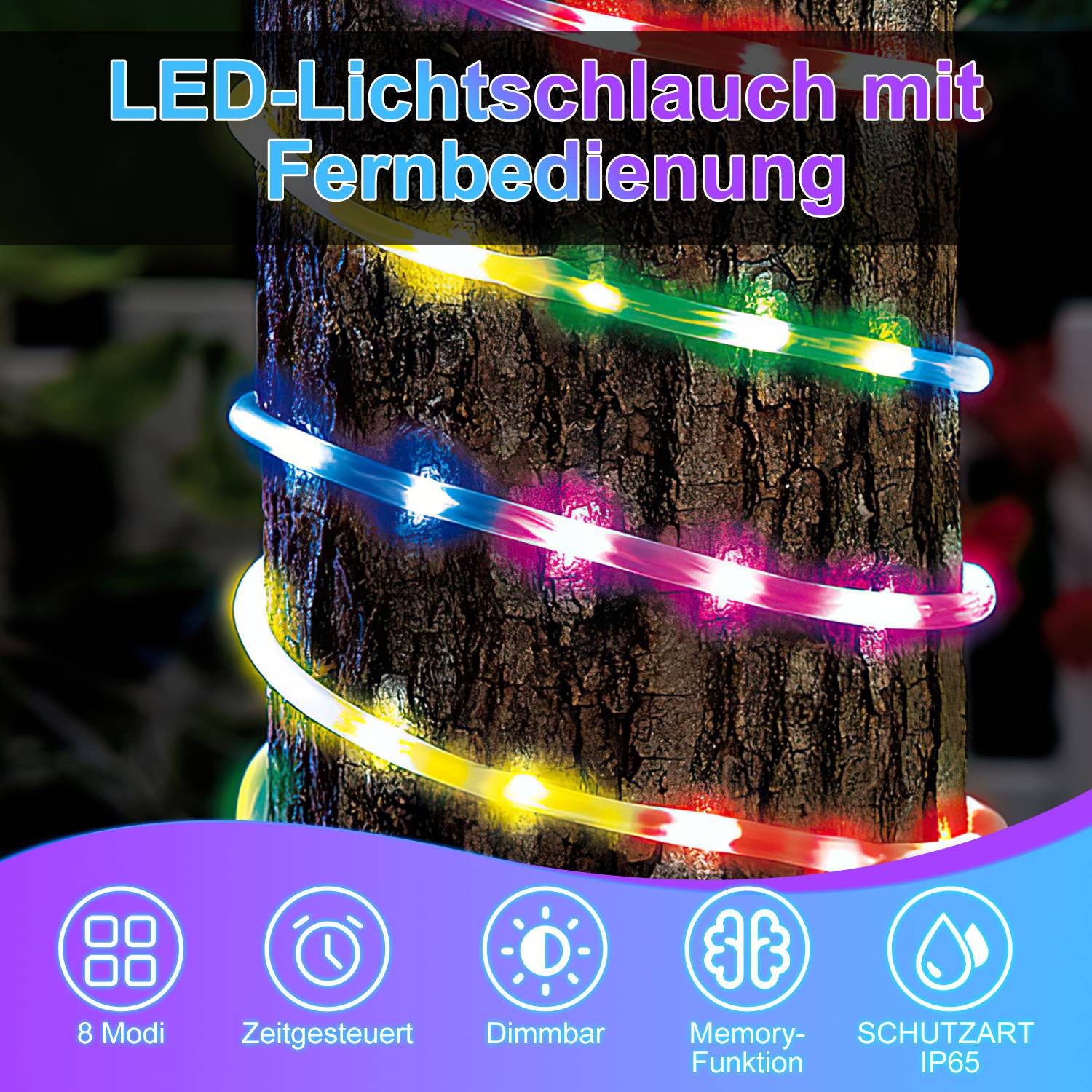30M LED Lichterschlauch Lichtschlauch Lichterkette fuer Aussen und Innen mit 720 LEDs Weihnachtsbeleuchtung Weihnachten Deko Bunt