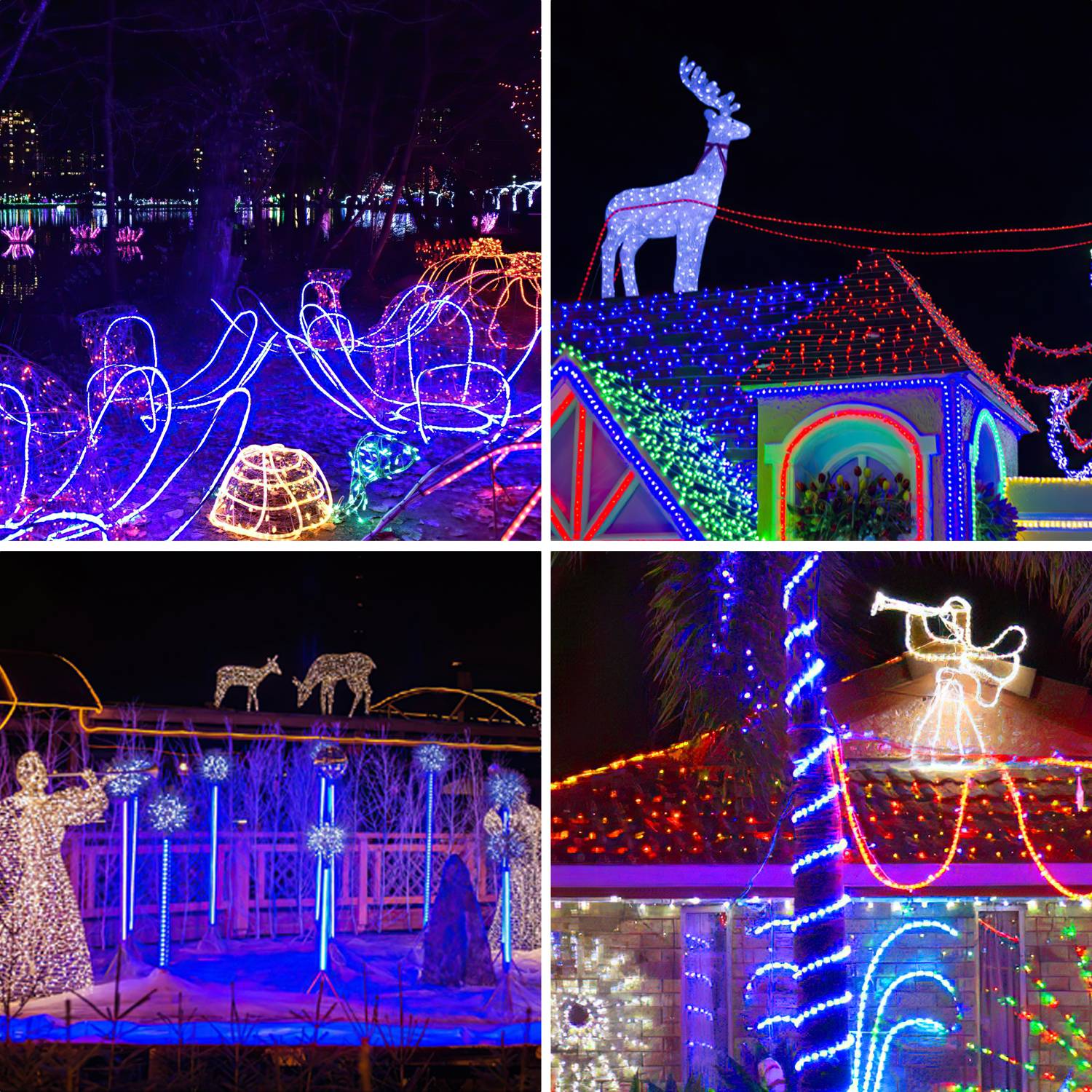 LED Lichtschlauch Komplett Set mit Zubehör Lichterkette Beleuchtung Blau 10 Meter LED für Drinnen/Draußen Weihnachten Beleuchtung Dekoration Lichte