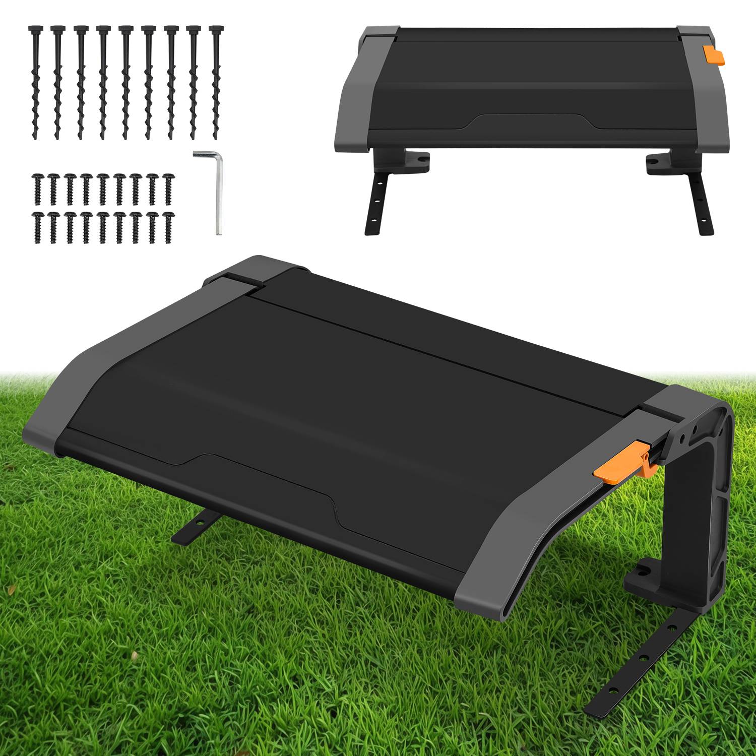 Rasenmäher Garage Rasen Roboter Haube Mähroboter Dach Rasenroboter Sonnenschutz Pulverbeschichtet 72x56x36 cm Schwarz