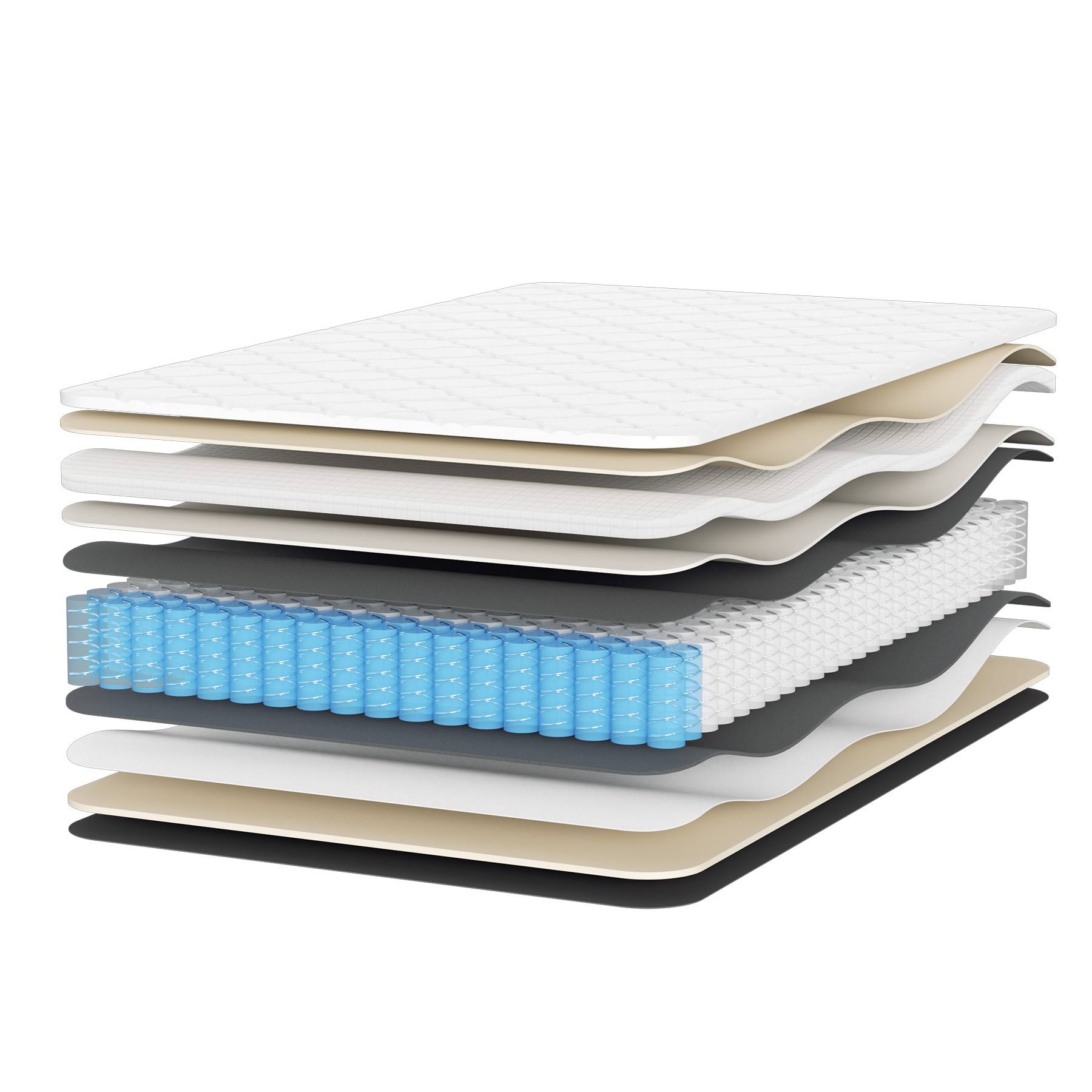 Matratze mit Taschenfederkern Premium 7-Zonen 160x200x22cm Weicher und bequemer Stoff Ausgezeichnete Elastizität H3 Schlaf verbessern