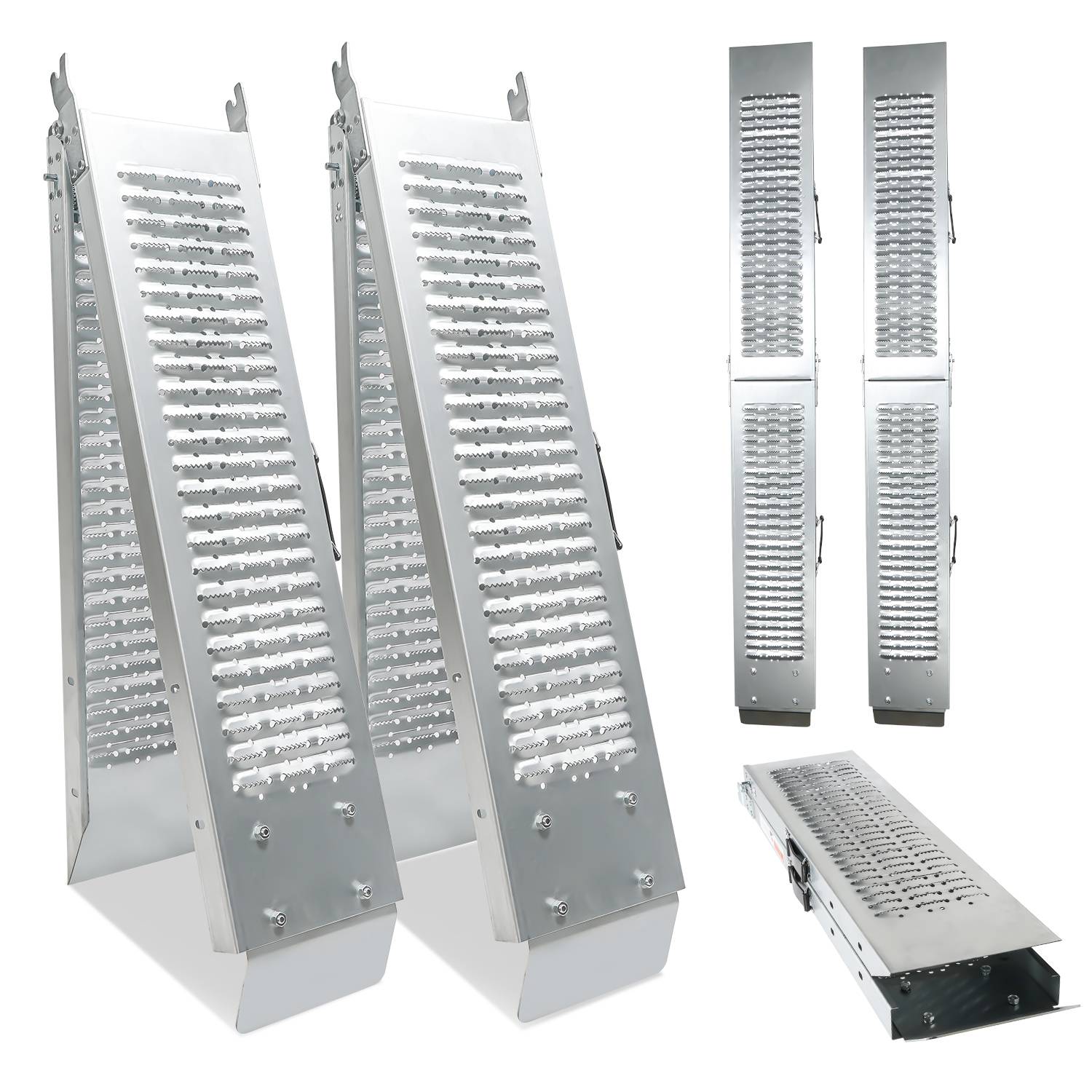 Auffahrrampe Klappbar 2 Stück Laderampe bis zu 400 kg, Antirutsch Verladerampe mit Griff Laderampen für Motorrad PKW 180 x 22.5 cm