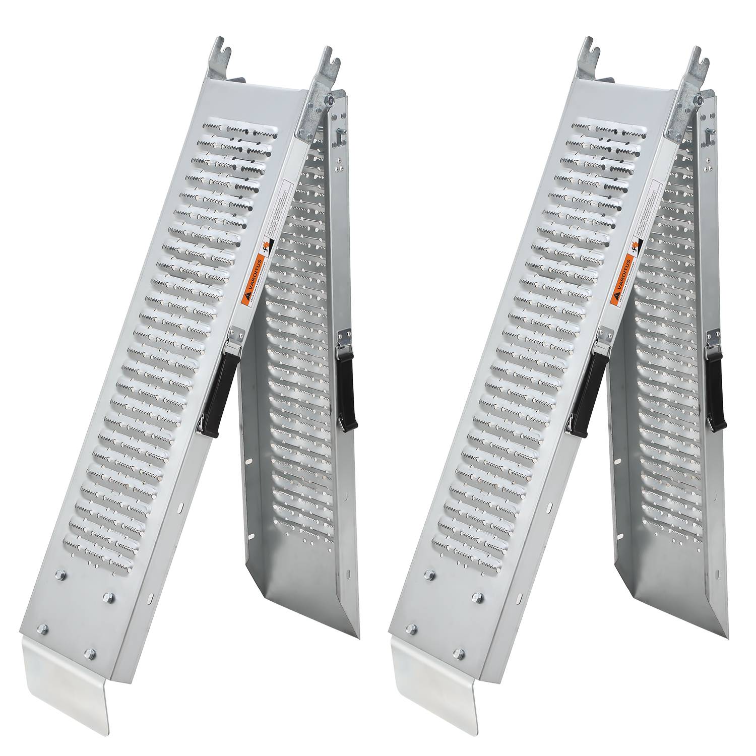 2x Faltbare Auffahrrampe 180 x 22.5 cm max. 400 kg Verladerampe Laderampe Klappbar Eisen Rampe mit Griff für Motorrad ATV