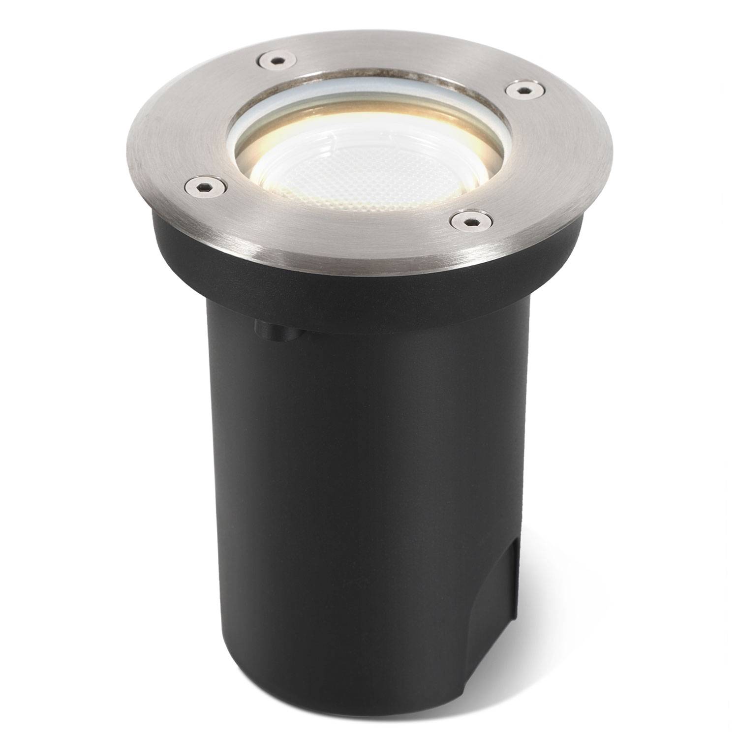 1x 3W Bodenleuchte Schwenkbar IP67 Außen LED Bodeneinbaustrahler Bodenstrahler Bodenlampe Neutralweiß - Silber Gehäuse