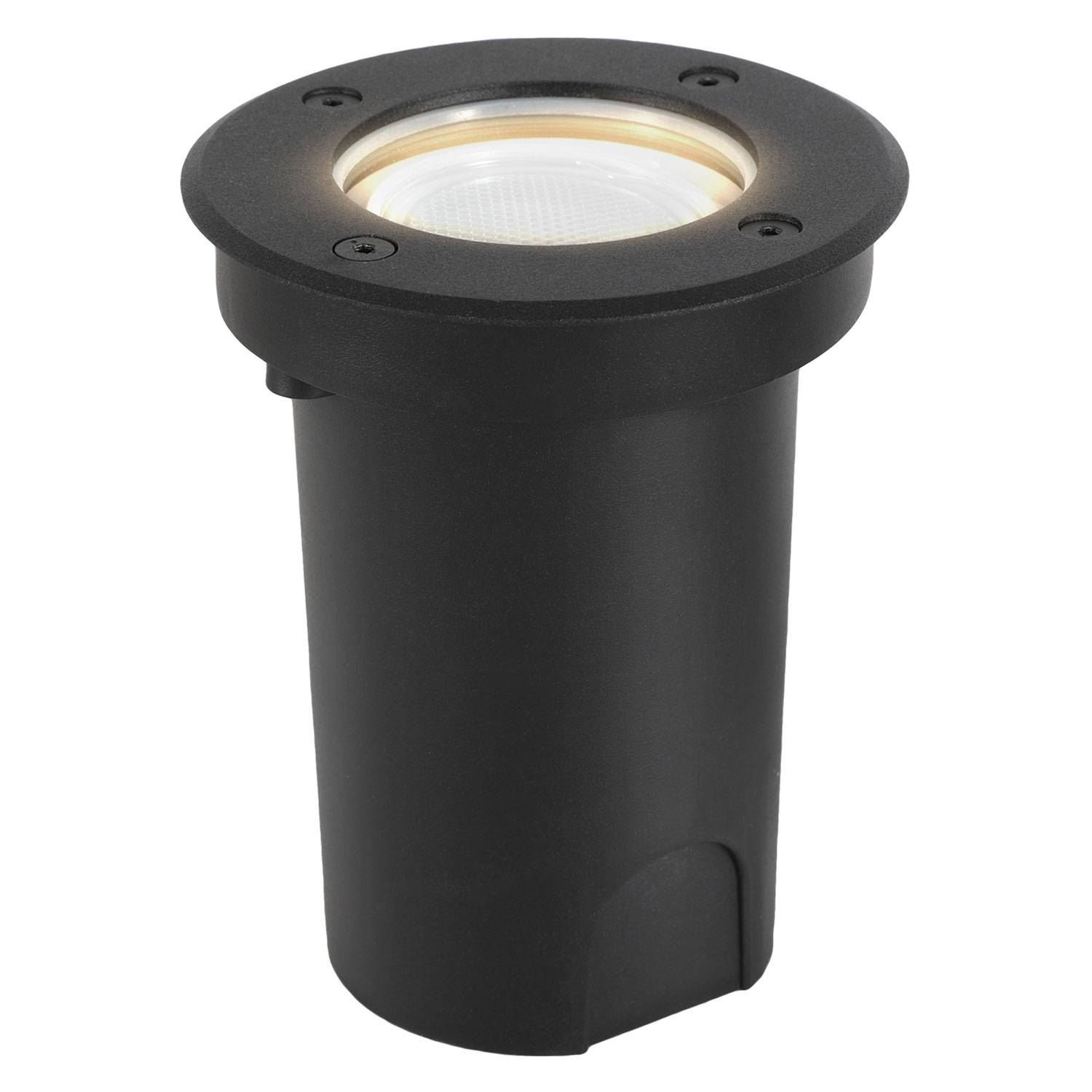 1x 3W Bodenleuchte Schwenkbar IP67 Außen LED Bodeneinbaustrahler Bodenstrahler Bodenlampe Neutralweiß - Schwarz Gehäuse