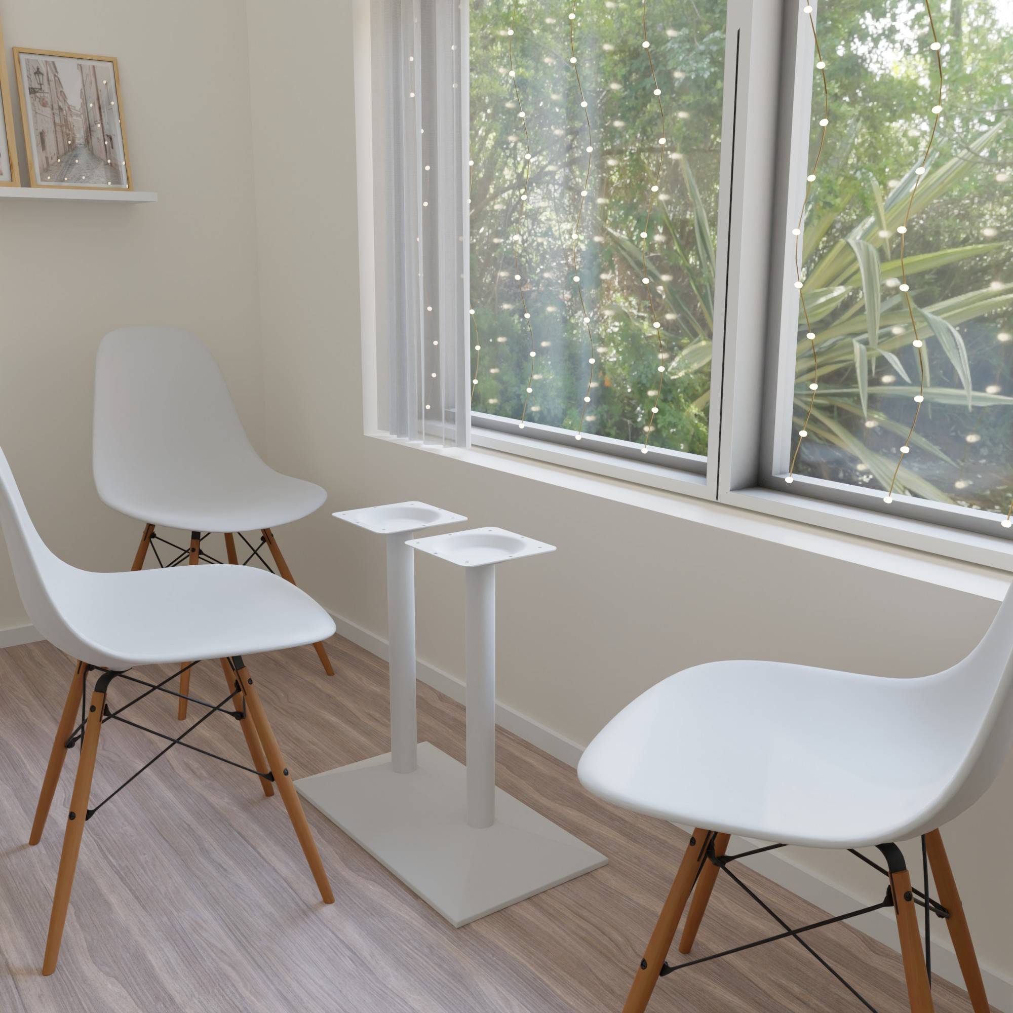 Doppel Tischgestell Modell „München“ Weiß Untergestell Bistro Gastro Tisch Fuß