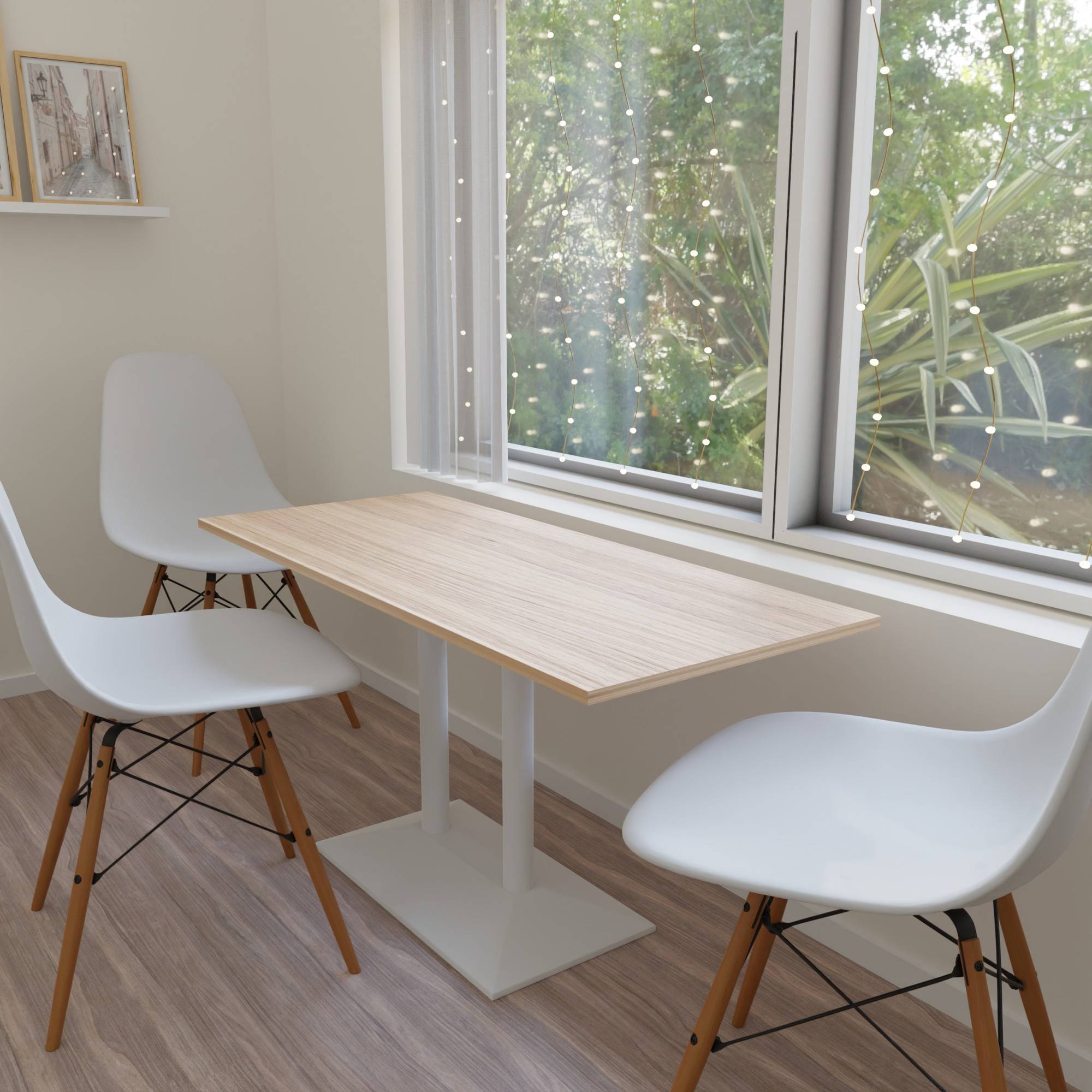 Doppel Tischgestell Modell „München“ Weiß Untergestell Bistro Gastro Tisch Fuß