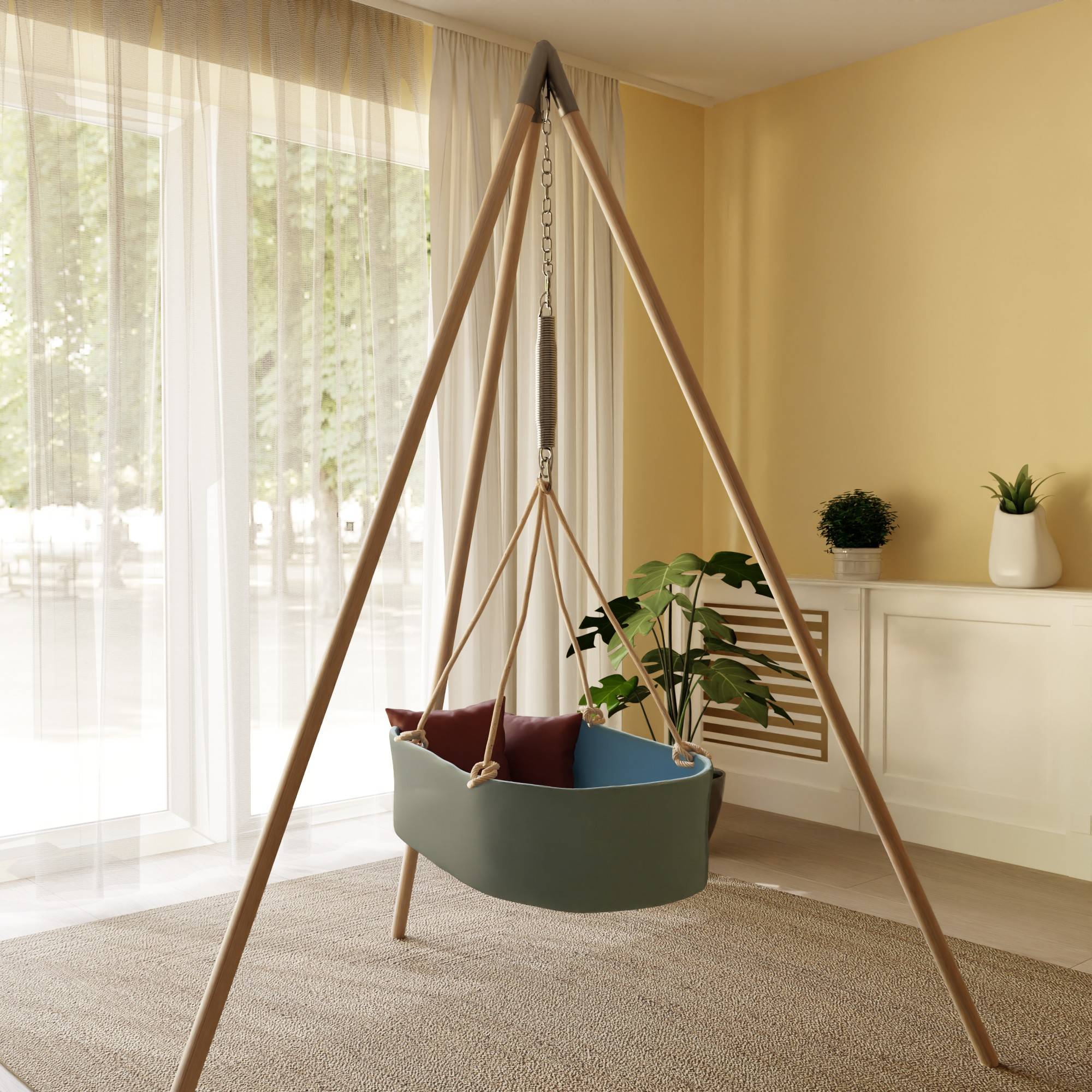 Baby Schwingfeder Babywiege Federwiege Hängewiege Einschlafhilfe Babyhängematte