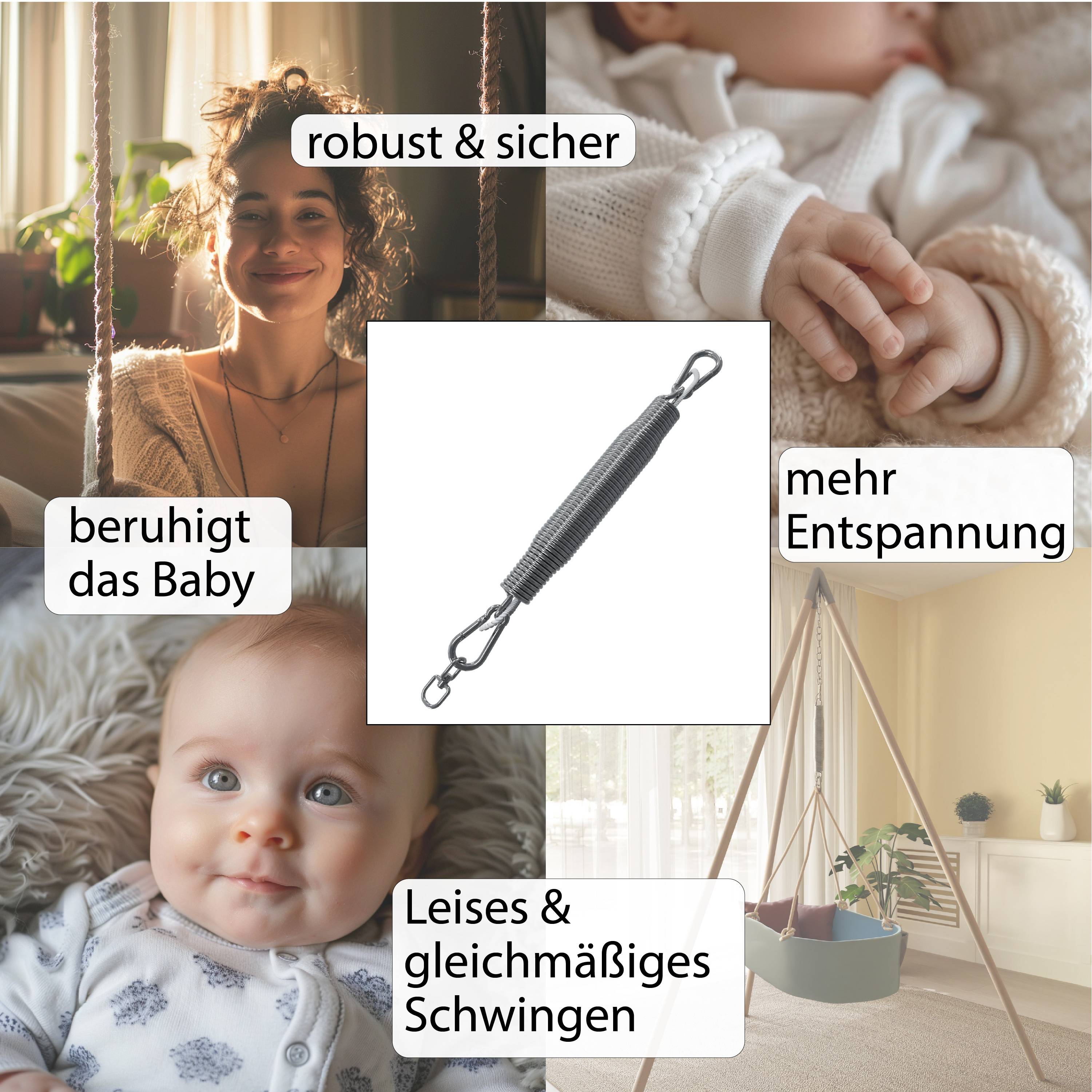 Baby Schwingfeder Babywiege Federwiege Hängewiege Einschlafhilfe Babyhängematte