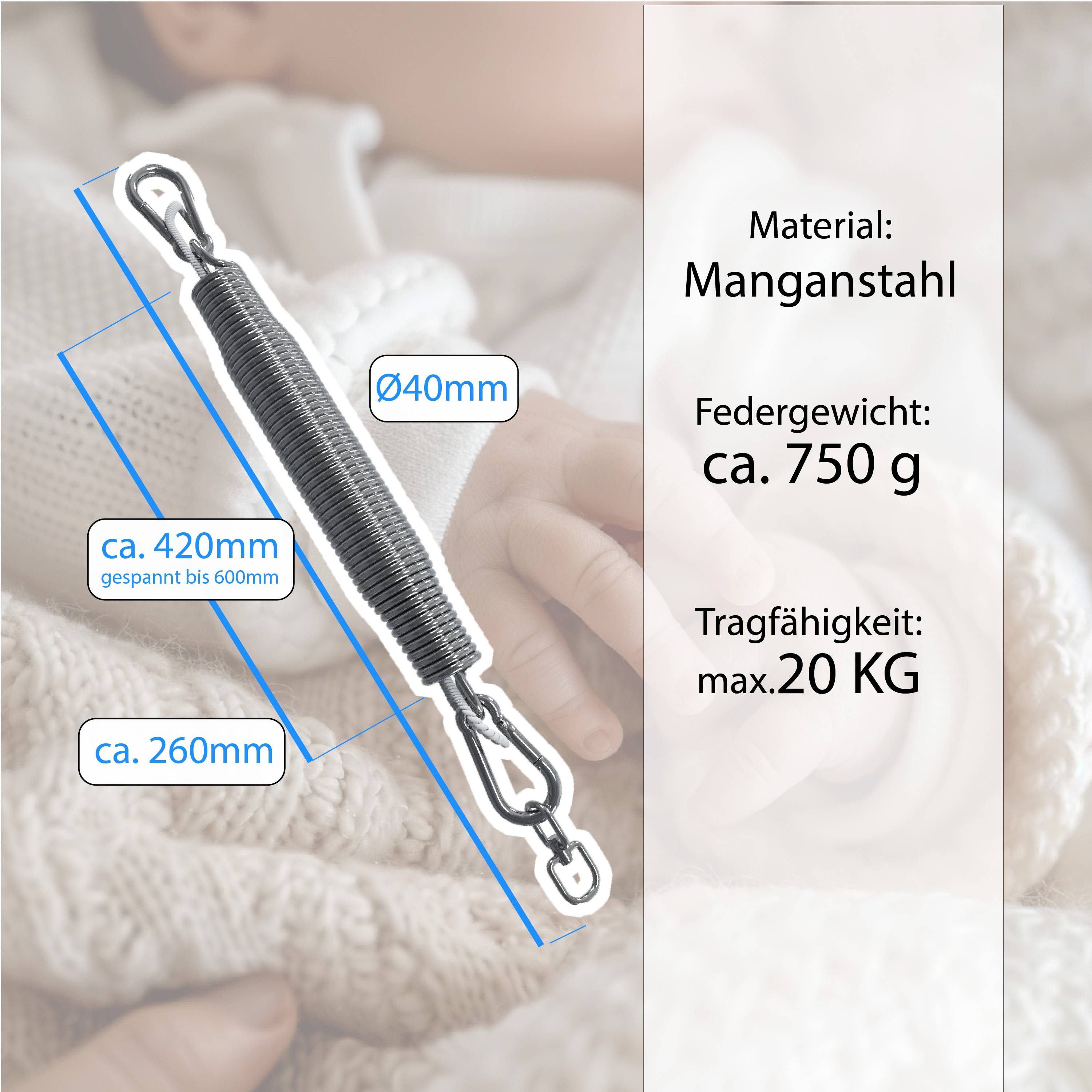 Baby Schwingfeder Babywiege Federwiege Hängewiege Einschlafhilfe Babyhängematte