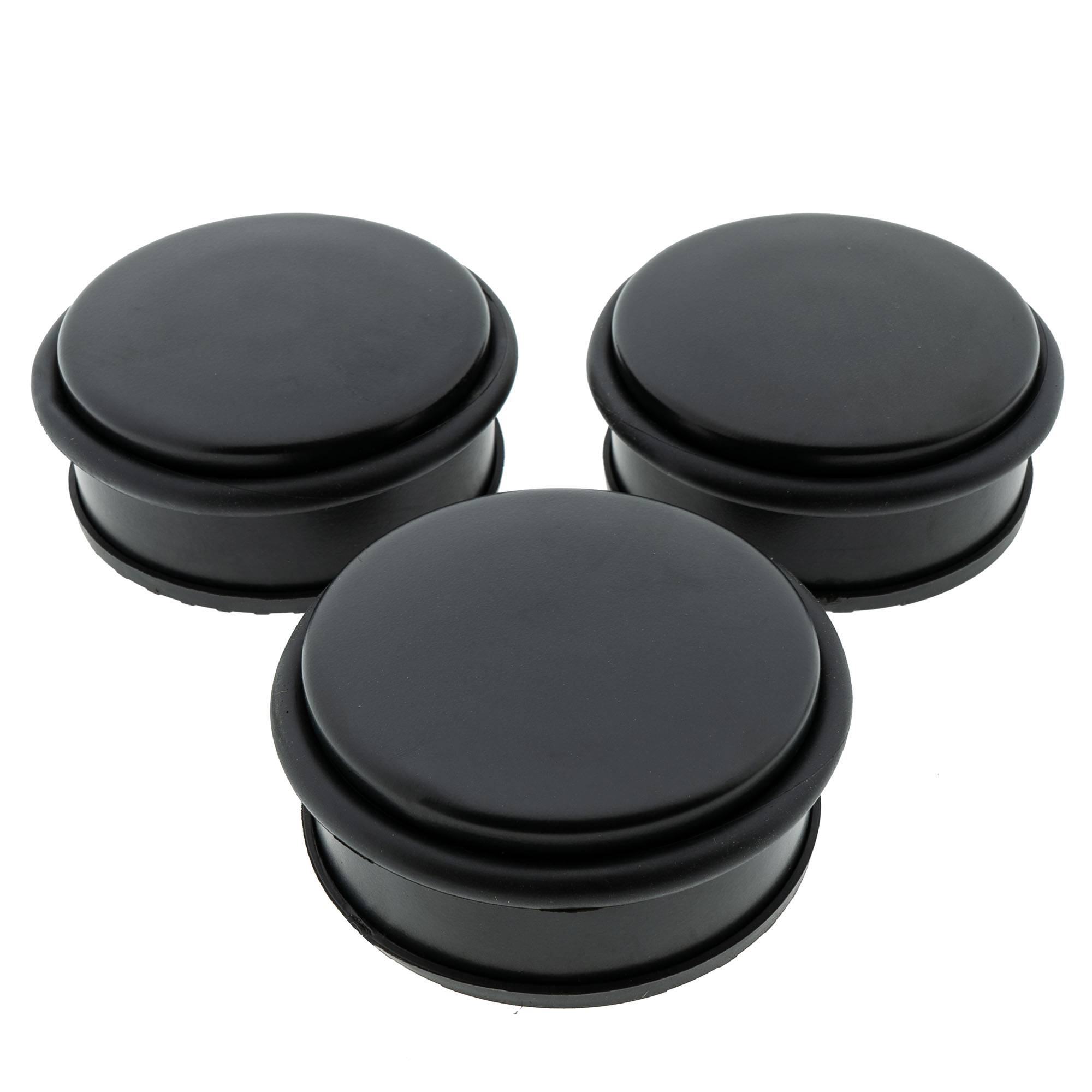 3 x Türstopper gummiert Ø 104 x 45 mm niedrig Mattschwarz