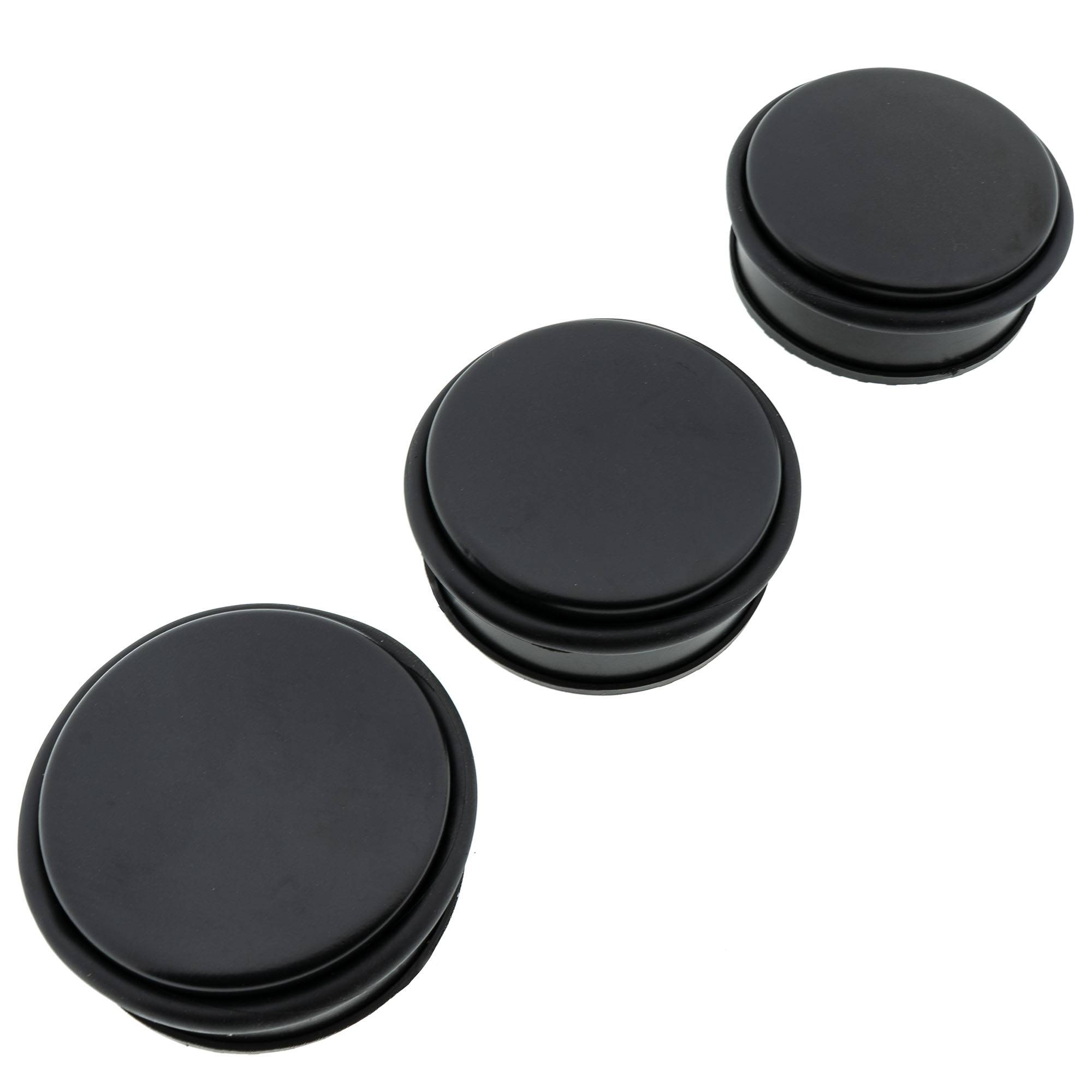 3 x Türstopper gummiert Ø 104 x 45 mm niedrig Mattschwarz