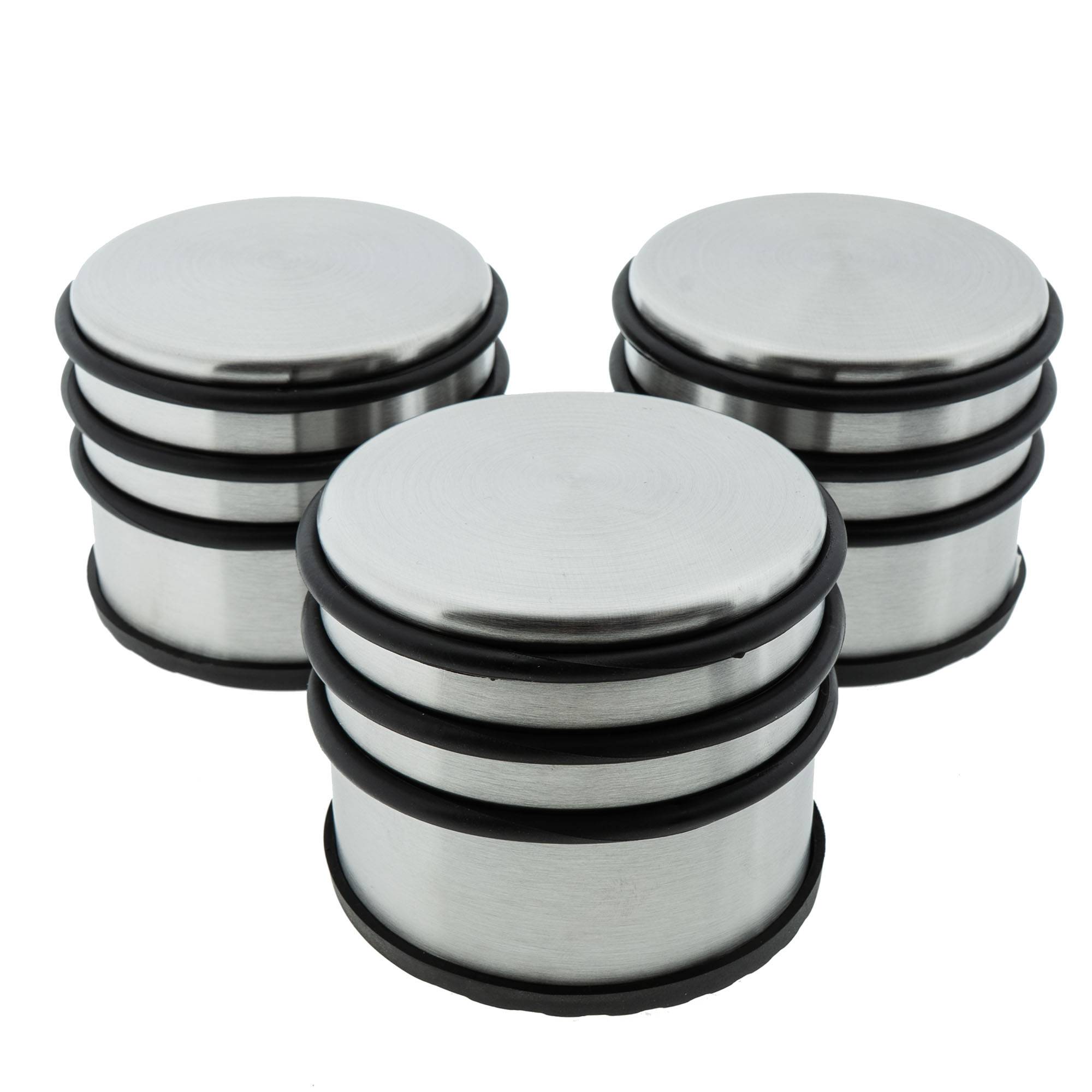 3 x Türstopper gummiert Ø 94 x 80 mm hoch silber