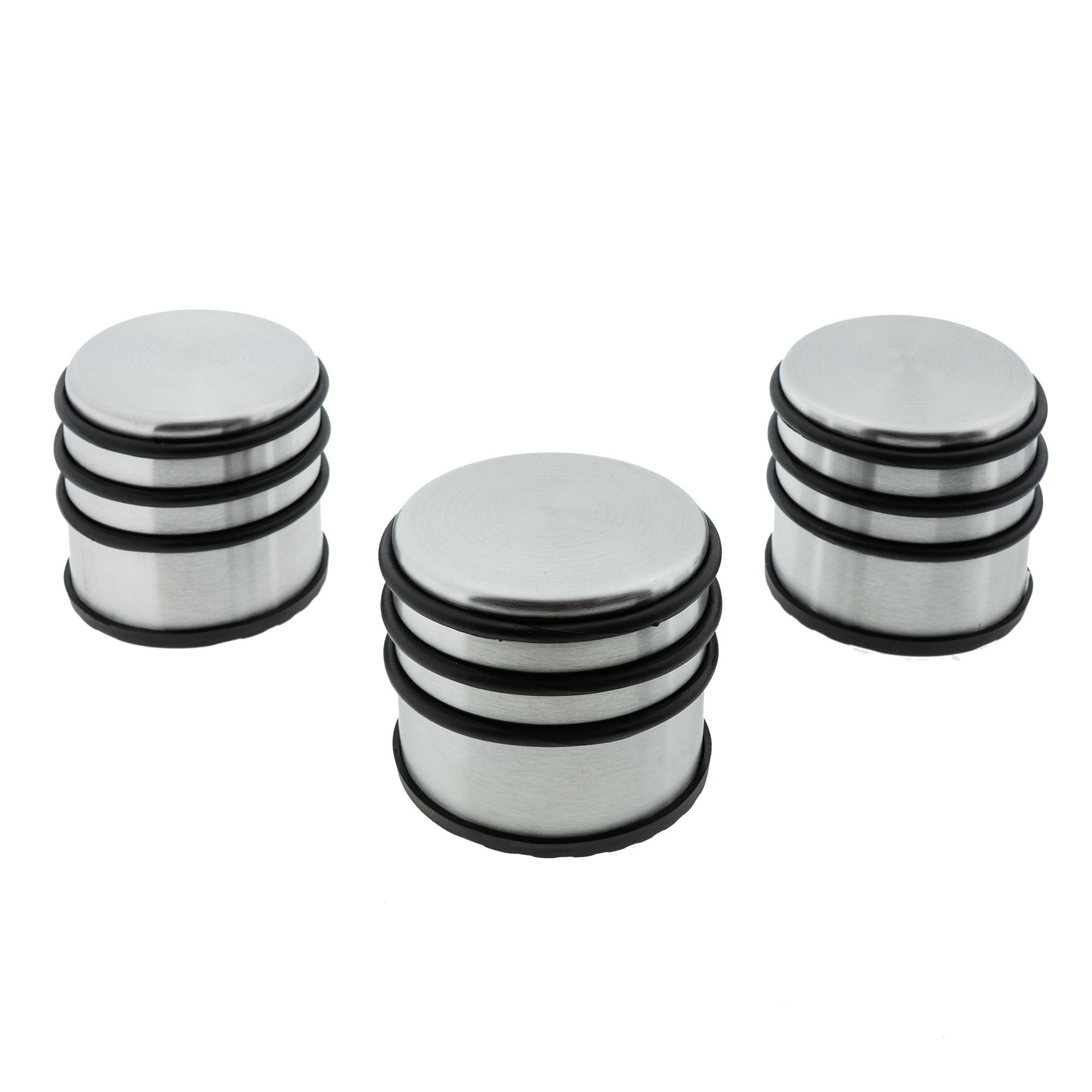 3 x Türstopper gummiert Ø 94 x 80 mm hoch silber