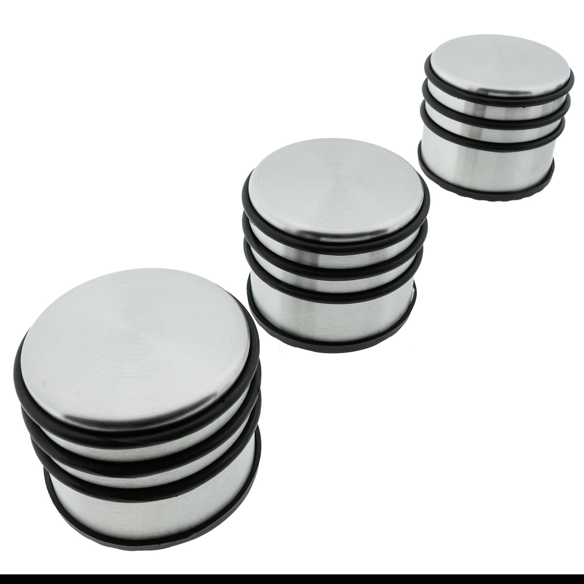 3 x Türstopper gummiert Ø 94 x 80 mm hoch silber